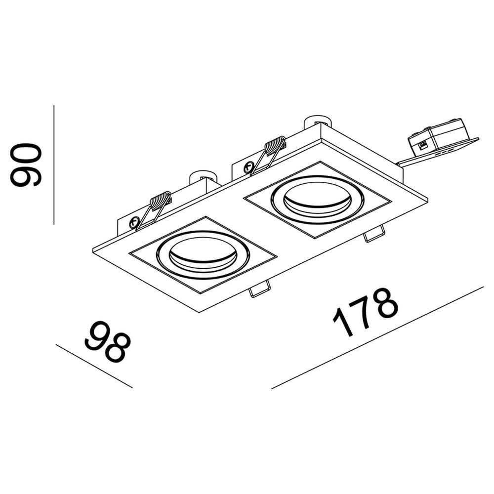 Einbaustrahler, Deckeneinbauleuchte Deko-Light in 12V warmweiss, Einbauleuchte enthalten:, Einbauleuchte GU5,3 Silber Kardan Leuchtmittel Angabe, 2-flammig, keine