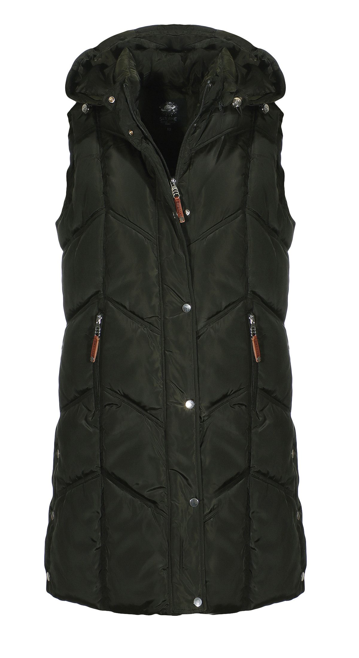 Aurela Damenmode Steppweste Damen Longweste mit moderner Steppung abnehmbar günstig online kaufen