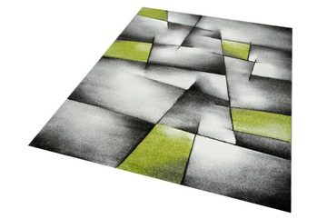 Teppich Moderner Teppich Kurzflor Wohnzimmerteppich karo abstrakt grün grau, Carpetia, rechteckig, Höhe: 13 mm