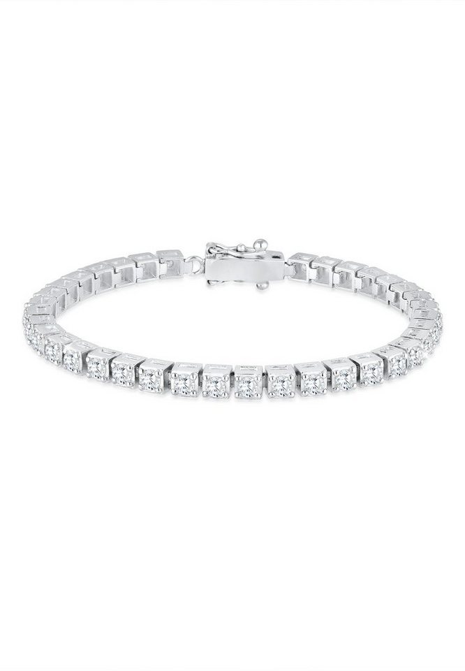 Elli Premium Armband Tennisarmband mit Zirkonia Kristalle 925 Silber,  Schmuckstück für einen eleganten Look