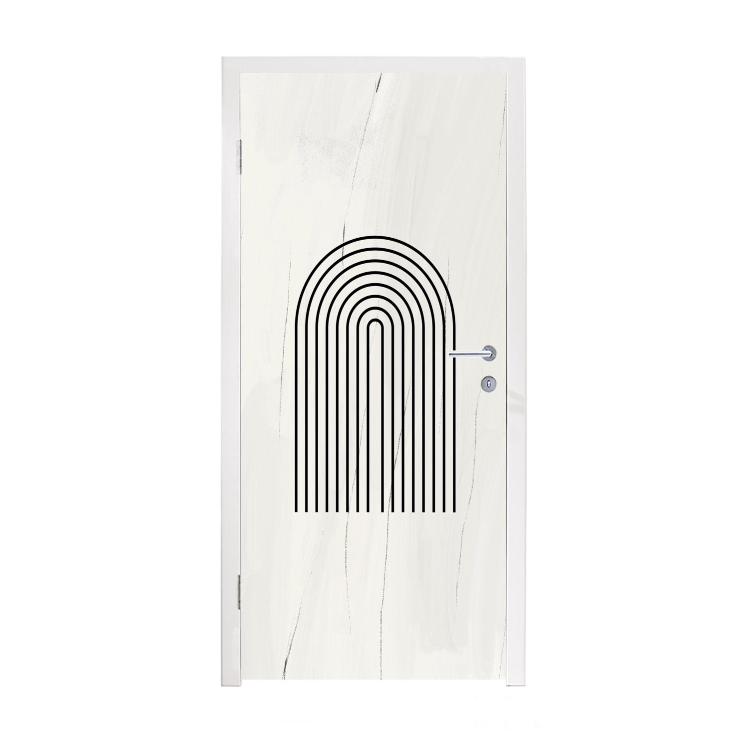 MuchoWow Türtapete Farbe - Regenbogen - Schwarz - Weiß, Matt, bedruckt, (1 St), Fototapete für Tür, Türaufkleber, 75x205 cm