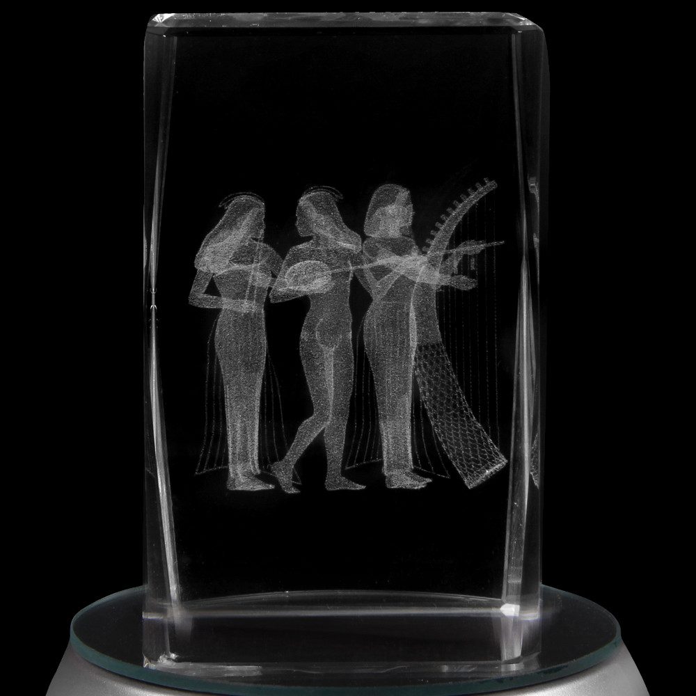 Rainbow Geschenkartikel Im- & Export GmbH Dekokugel Kristall Quader Motiv Harfe Farbe klar (1 St)