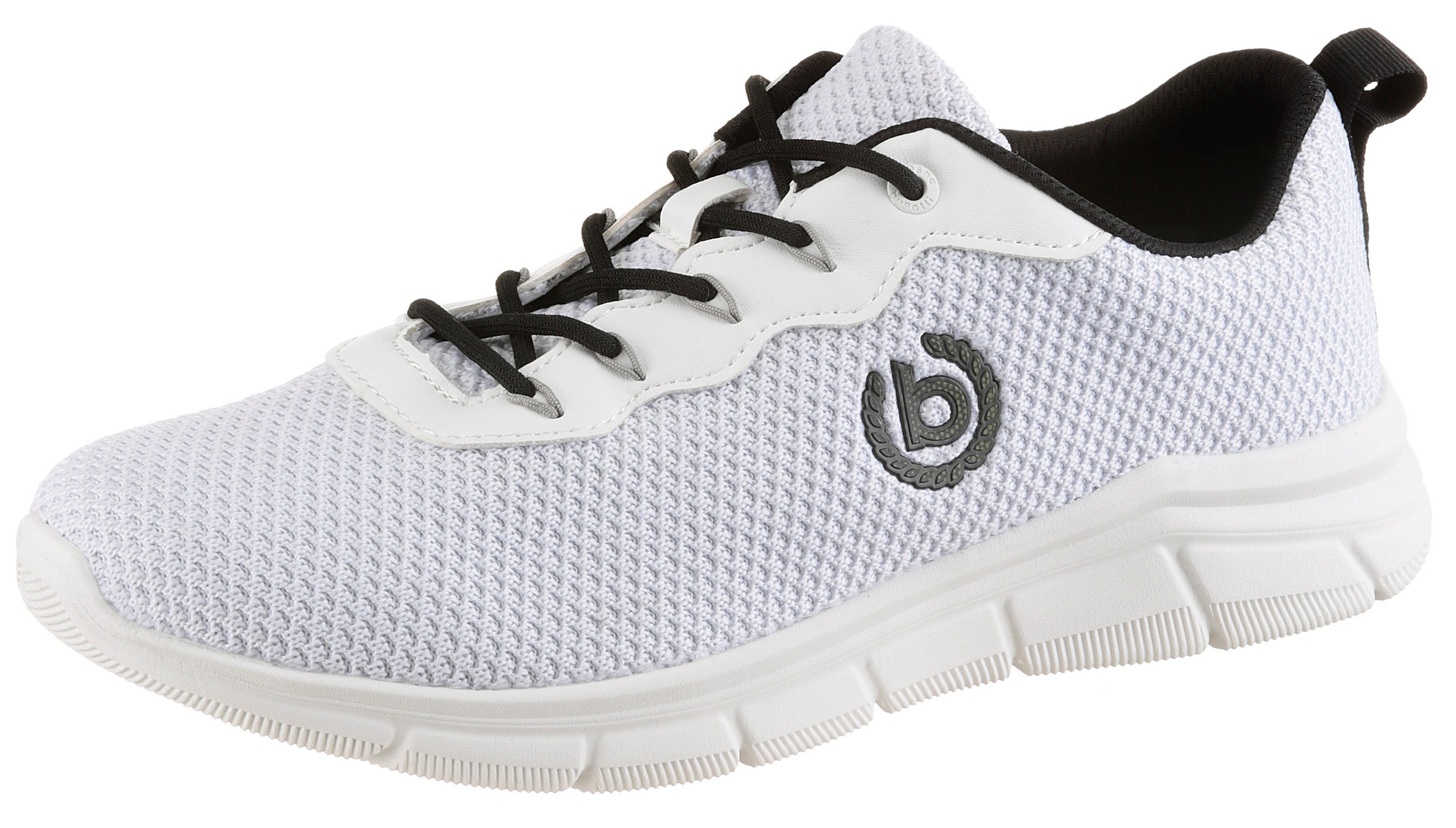 bugatti Slip-On Sneaker, Freizeitschuh, Halbschuh, Slipper mit elastischen Schnürsenkeln