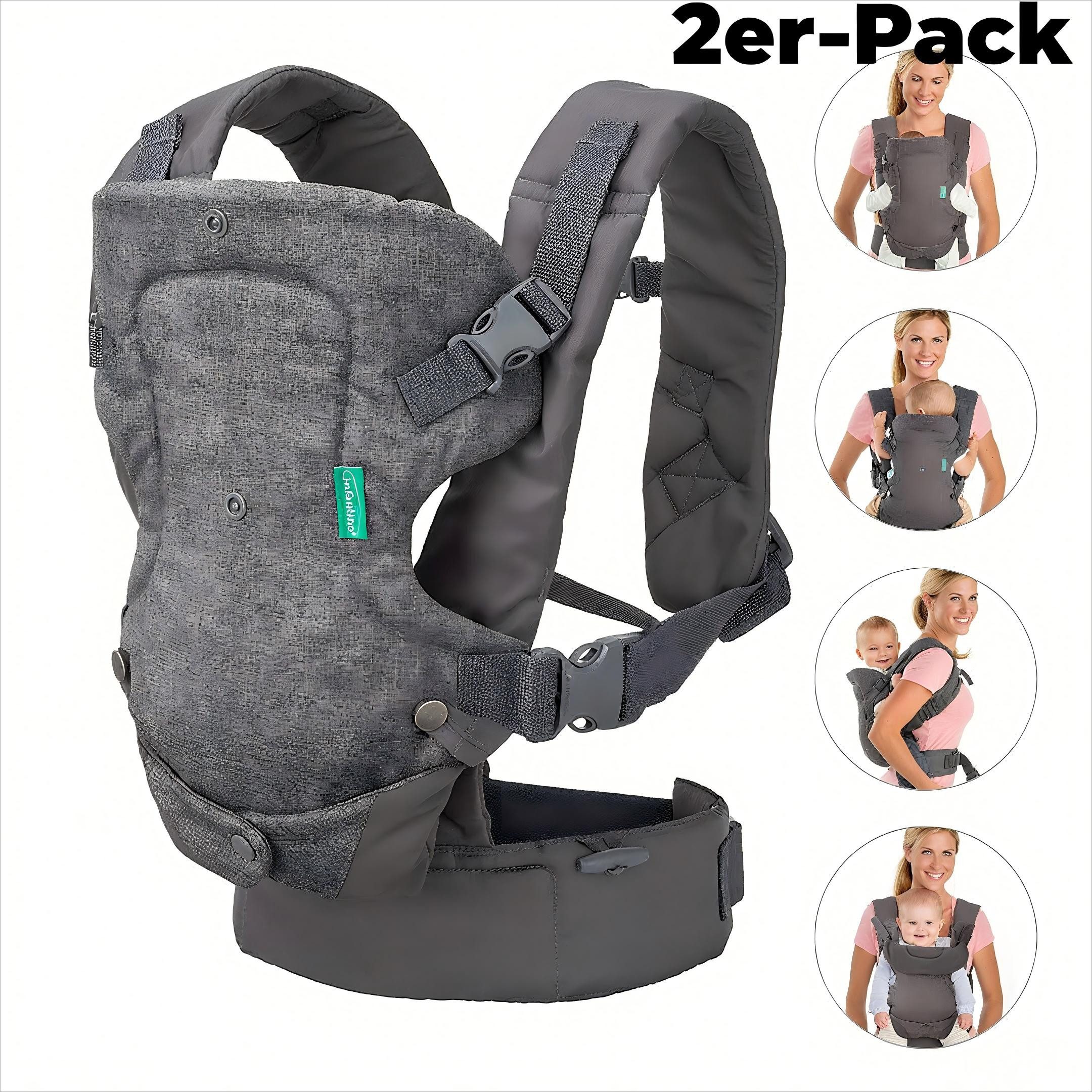 POPOLIC Bauchtrage Ergonomische 4-in-1-Babytrage für Neugeborene und Kleinkinder (Ergonomische Babytrage, 4 Tragemöglichkeiten, 2-tlg), leicht, 3-15 kg, mit Hüftsitz und Hüftgurt