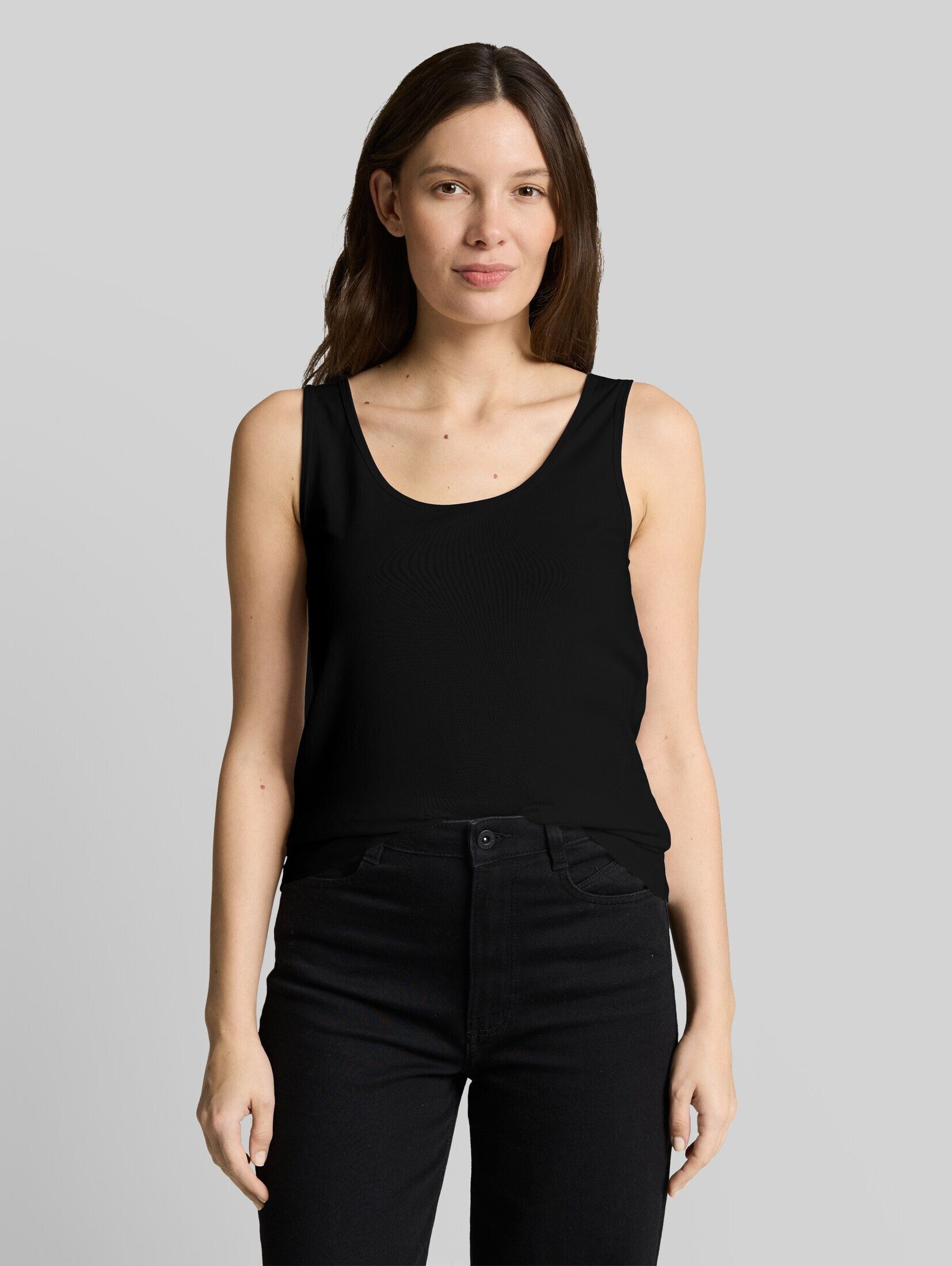 TOM TAILOR Trägertop T-Shirt (im Einserpack) Slim Fit Top mit Rundhalsausschnitt