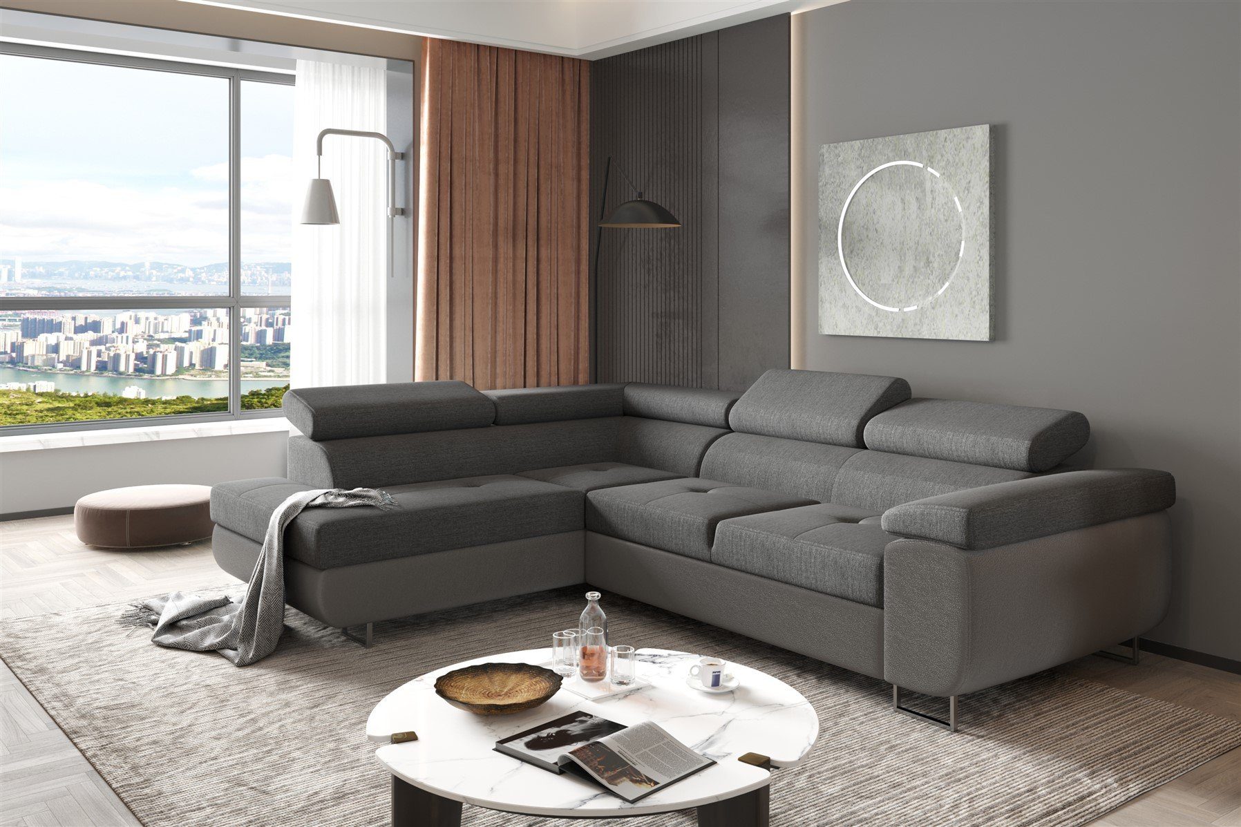 Fun Möbel Ecksofa Couchgarnitur JADE Stoff günstig online kaufen
