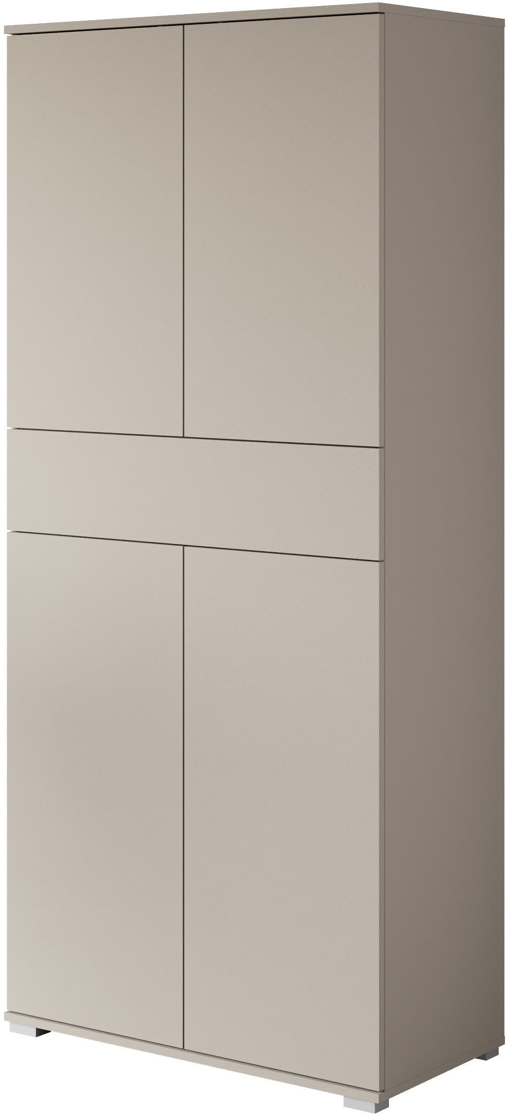 OTTO home Aktenschrank Kenia, Stauraumschrank 80 cm breit mit Schublade (1-St) Griffloses Design mit Push-to-Open und verstellbaren Einlegeböden