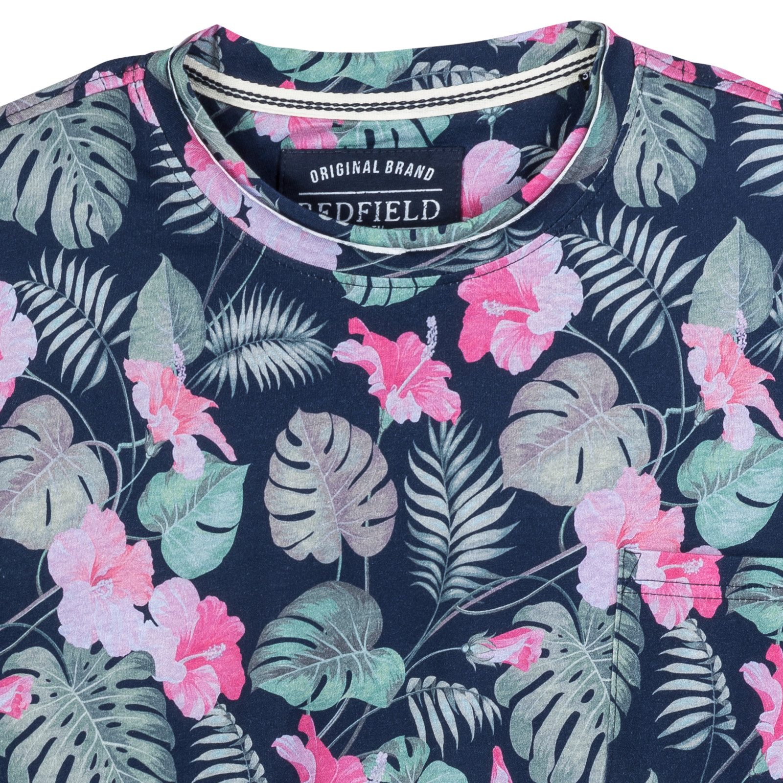 redfield Rundhalsshirt Redfield XXL T-Shirt Floralmuster günstig online kaufen