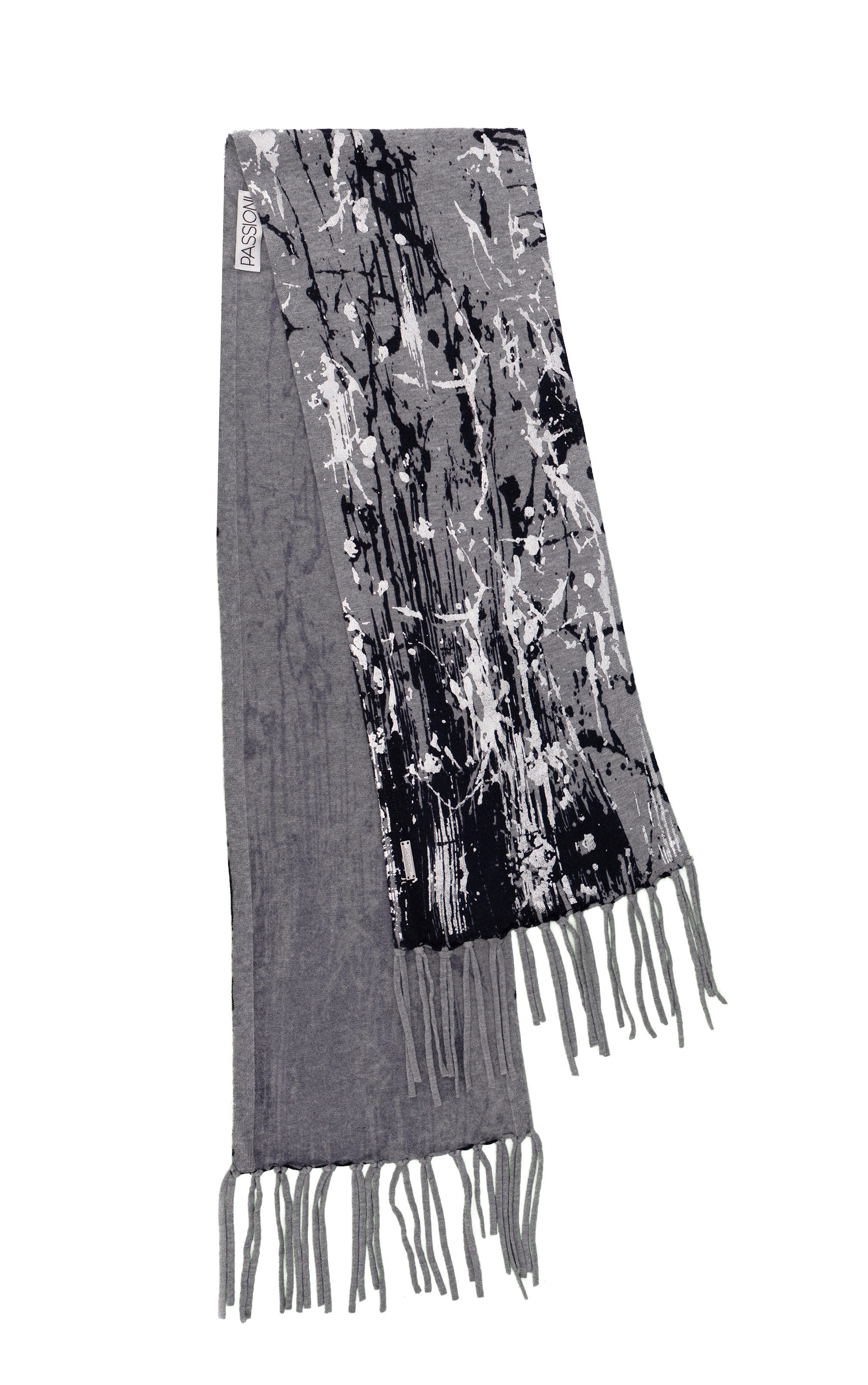 Passioni Strickschal mit grauem und schwarzem günstig online kaufen