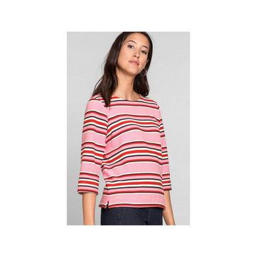 bianca Langarmshirt Streifenshirt rosa rot regular fit (1-tlg)