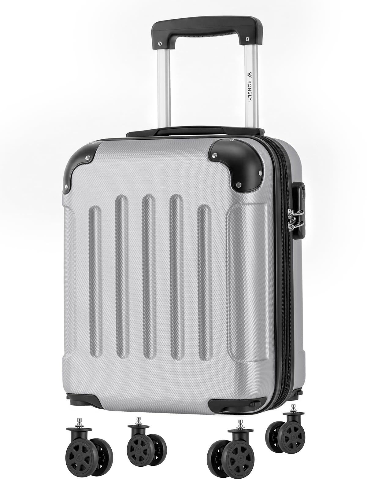 Handgepäckkoffer Kabinenkoffer Reisekoffer Trolley mit abnehmbaren Rollrädern
