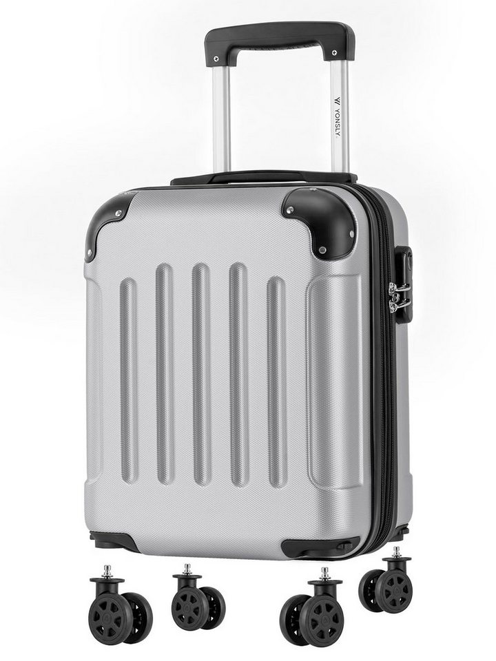 YONSLY Handgepäckkoffer Kabinenkoffer Reisekoffer Trolley mit abnehmbaren Rollrädern, 4 Rollen, ABS-Hartschale mit Zahlenschloss und ergonomischem Gummigriff