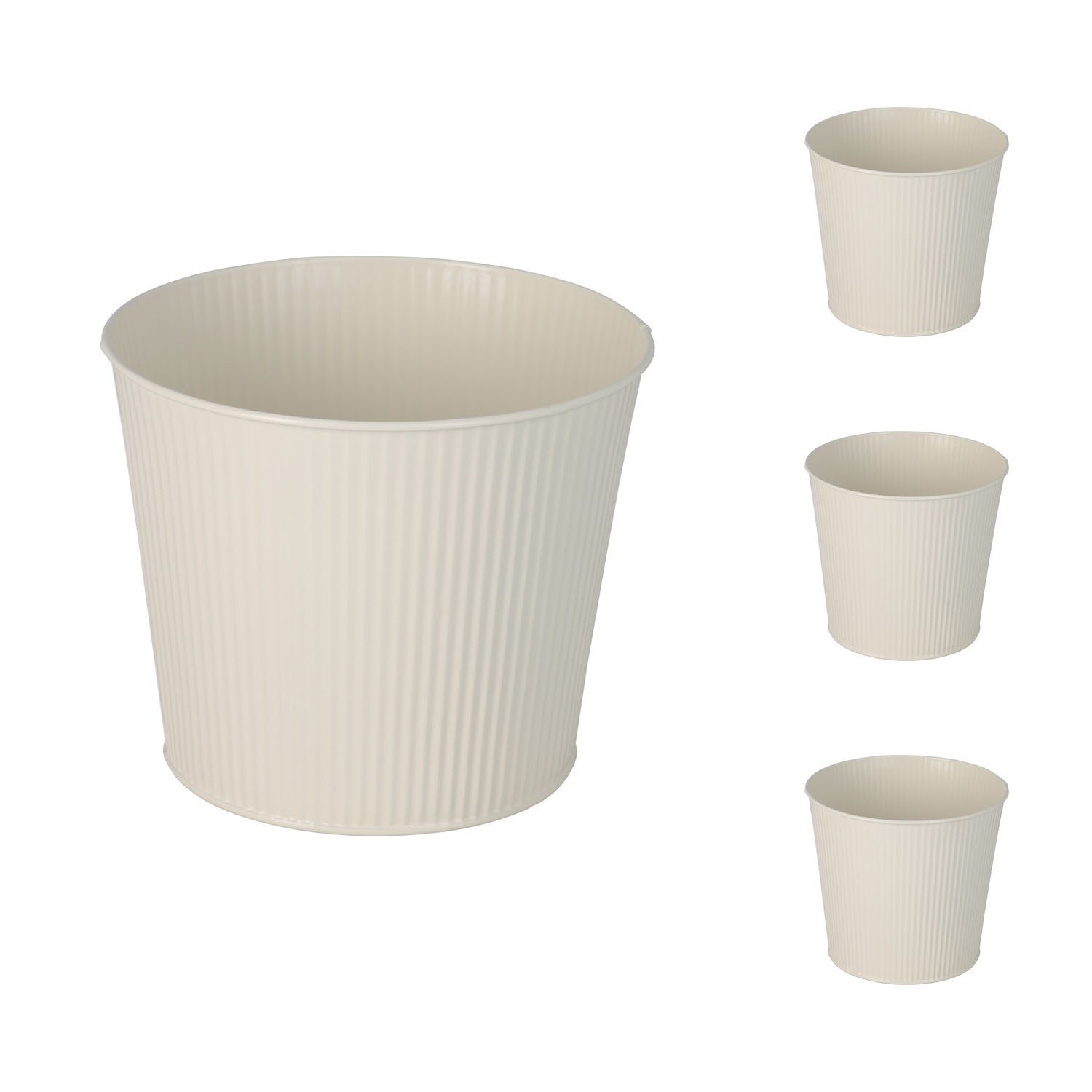 Mojawo Blumenkasten 4 Stk. Blumentopf Pflanzgefäß Balkontopf Pflanztopf verzinkt Ø13xH11cm