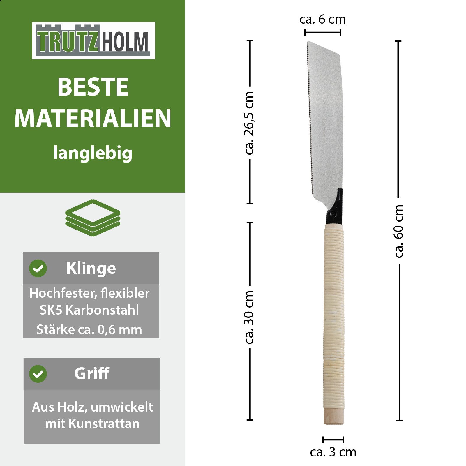 TRUTZHOLM Japansäge Kataba Karbonstahl 265 mm günstig online kaufen