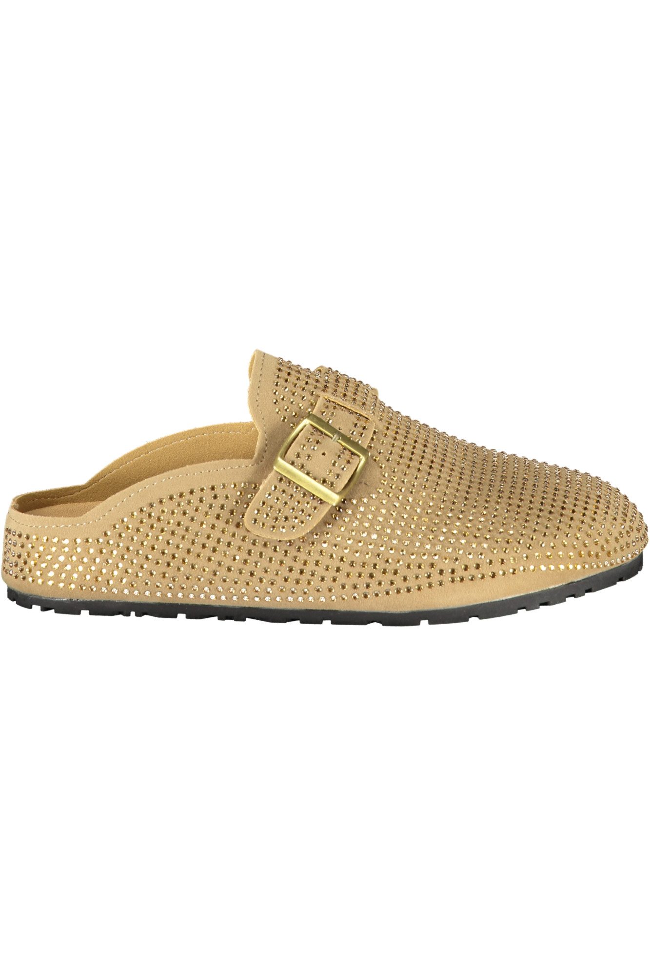 Laura Biagiotti Schlappen Damen-Sommer-Sabot beige mit Strass-Akzent und