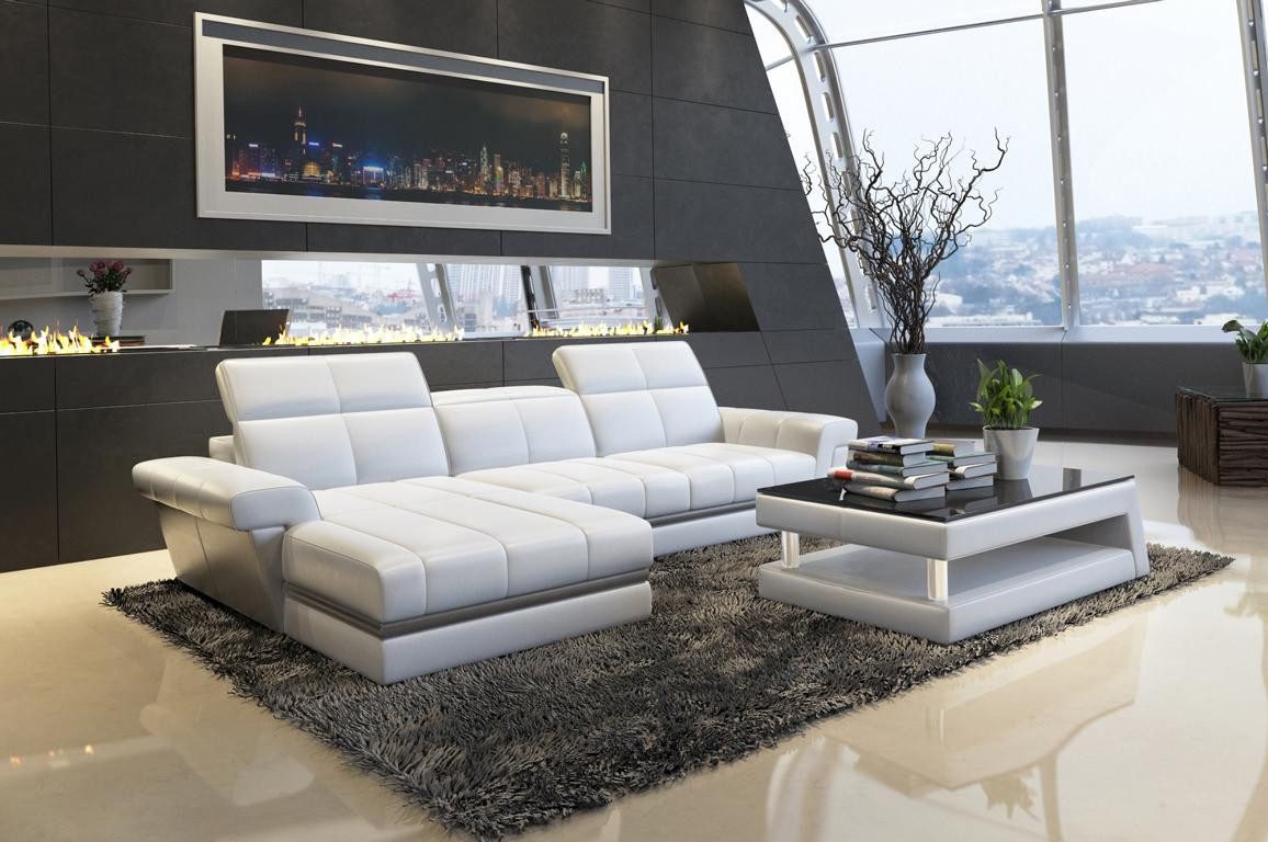 Xlmoebel Ecksofa Designer Ledersofa in L-Form mit hochwertiger Polsterung, Hergestellt in Europa