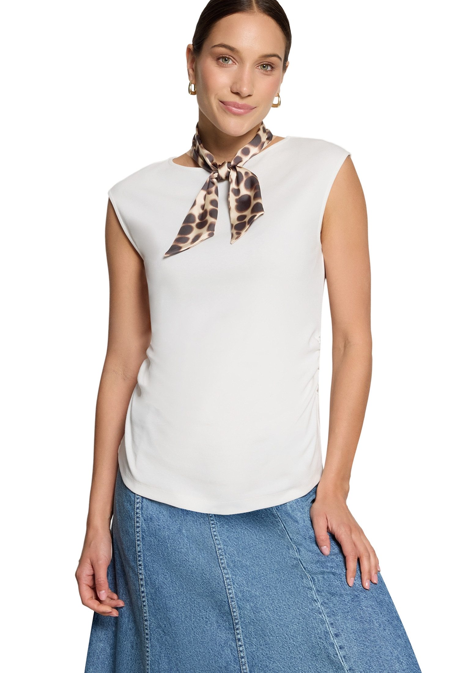 Zero T-Shirt Damen kurzarm (1-tlg) Raffung