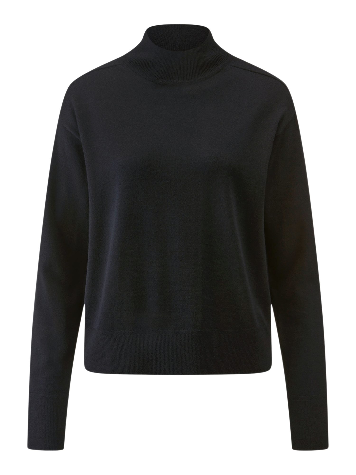 Riani Langarmshirt schwarz,Casual,Wolle,Unifarben,Rollkragen,Langarm,Regular Fit