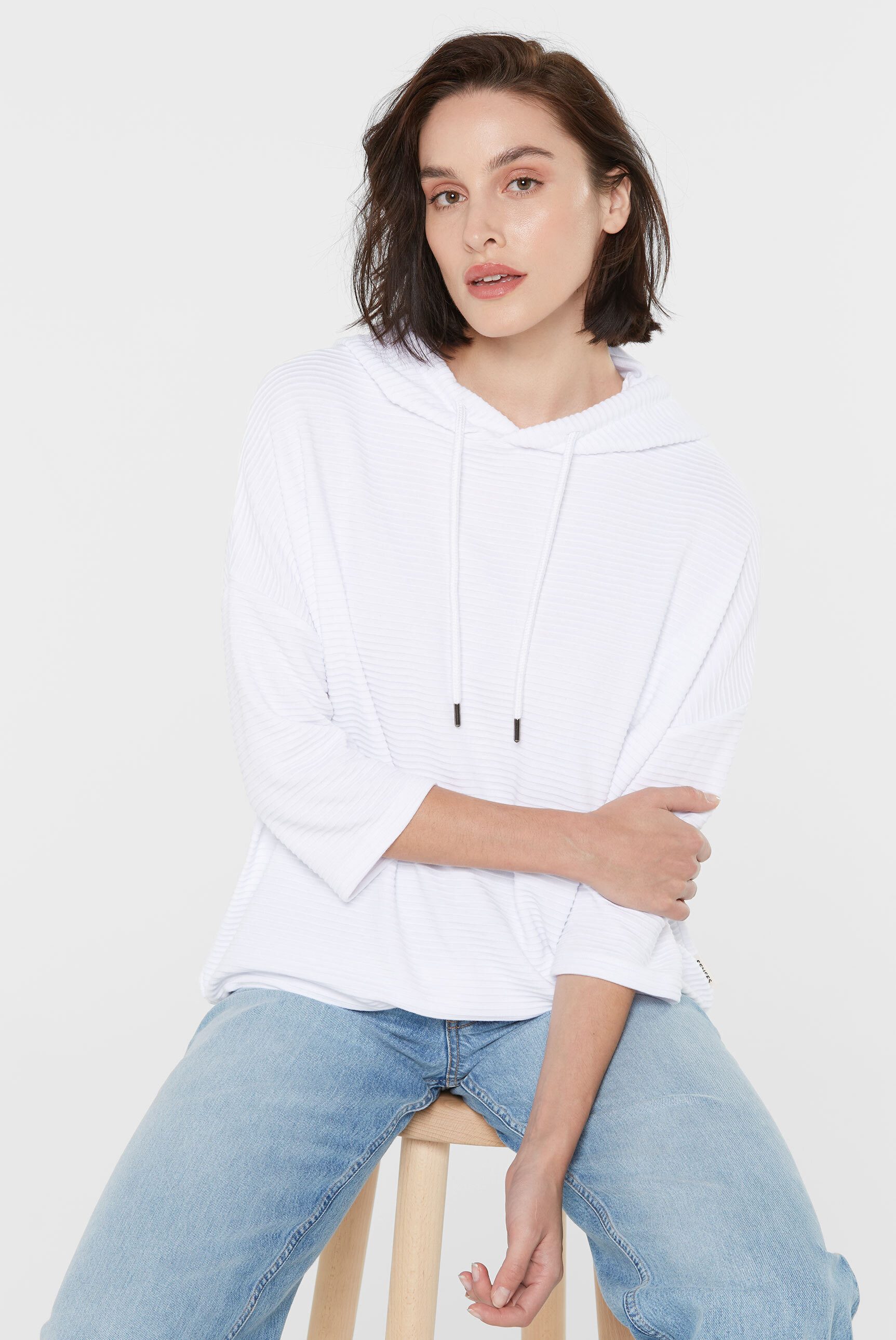 SENSES.THE LABEL Kapuzensweatshirt mit überschnittenen Schultern
