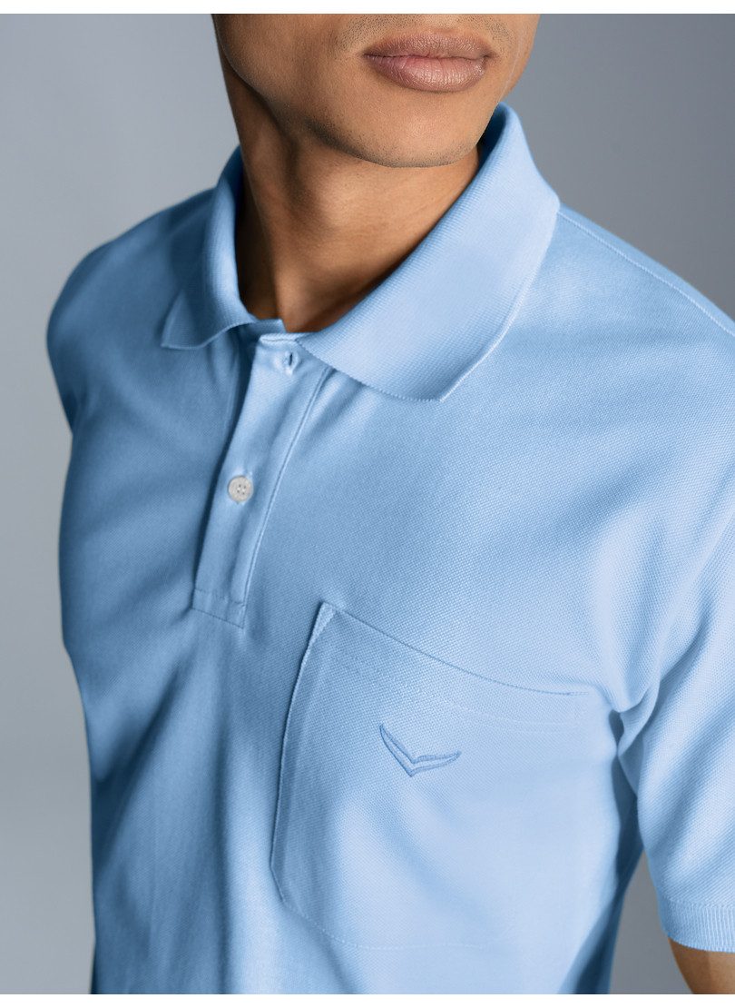 Trigema Poloshirt TRIGEMA Polohemd mit Brusttasche (1-tlg)
