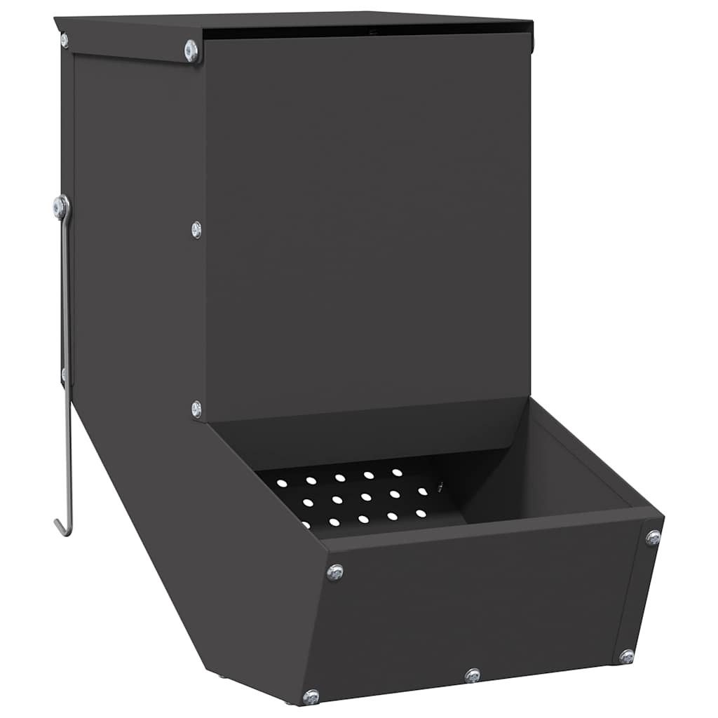 vidaXL Futterspender Kaninchenfütterer Schwarz 17,5 x 26 x 28,5 cm