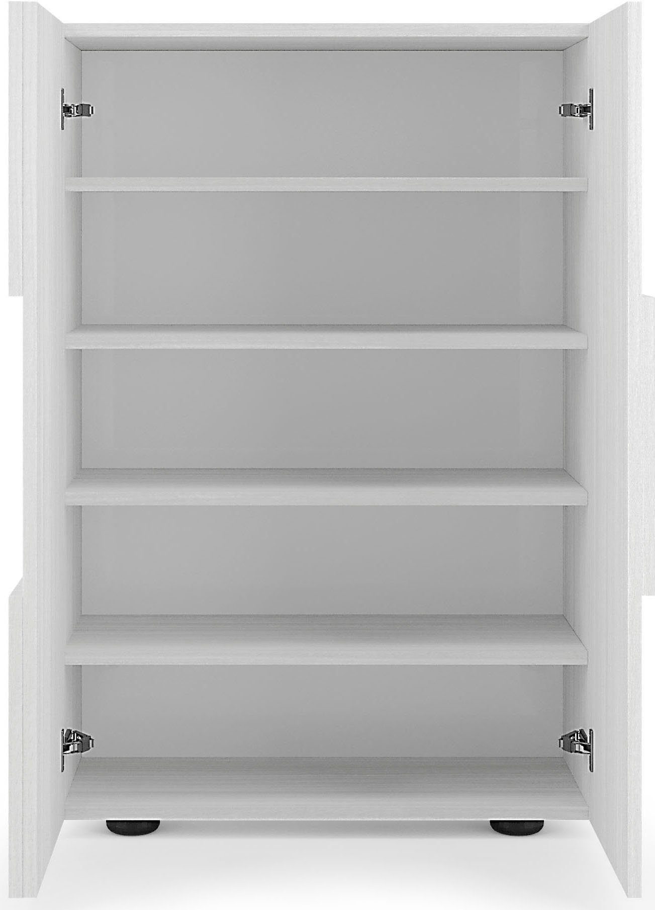Home affaire Schuhschrank Dama Breite 78 cm, Höhe 116 cm, Schuhkommode, Front in 3D-Optik, 4 Einlegeböden, ca. 17 Paar Schuhe