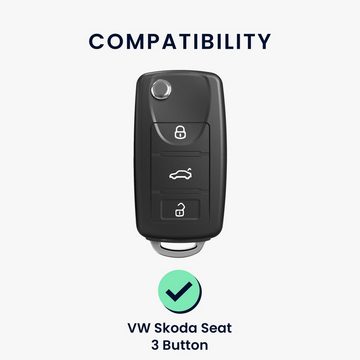 kwmobile Schlüsseltasche Autoschlüssel Hülle für VW Skoda Seat (1-tlg), TPU Schutzhülle Schlüsselhülle Cover