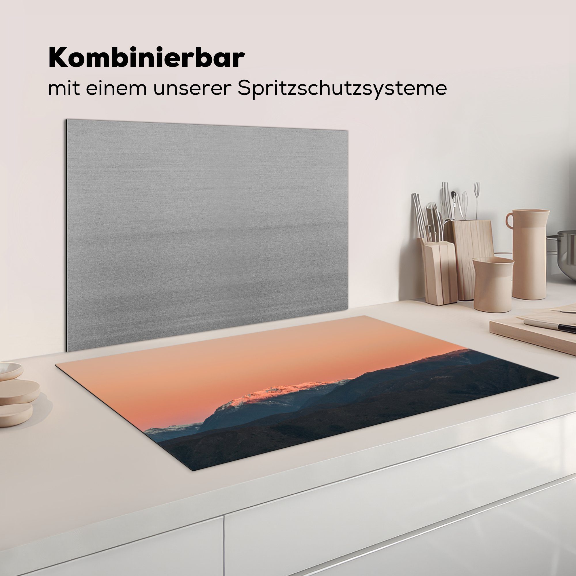 Herdblende-/Abdeckplatte (1 Kahurangi 83x51 für tlg), im Sonnenaufgang cm, Arbeitsplatte in Ceranfeldabdeckung, National Neuseeland, MuchoWow Vinyl, Park küche