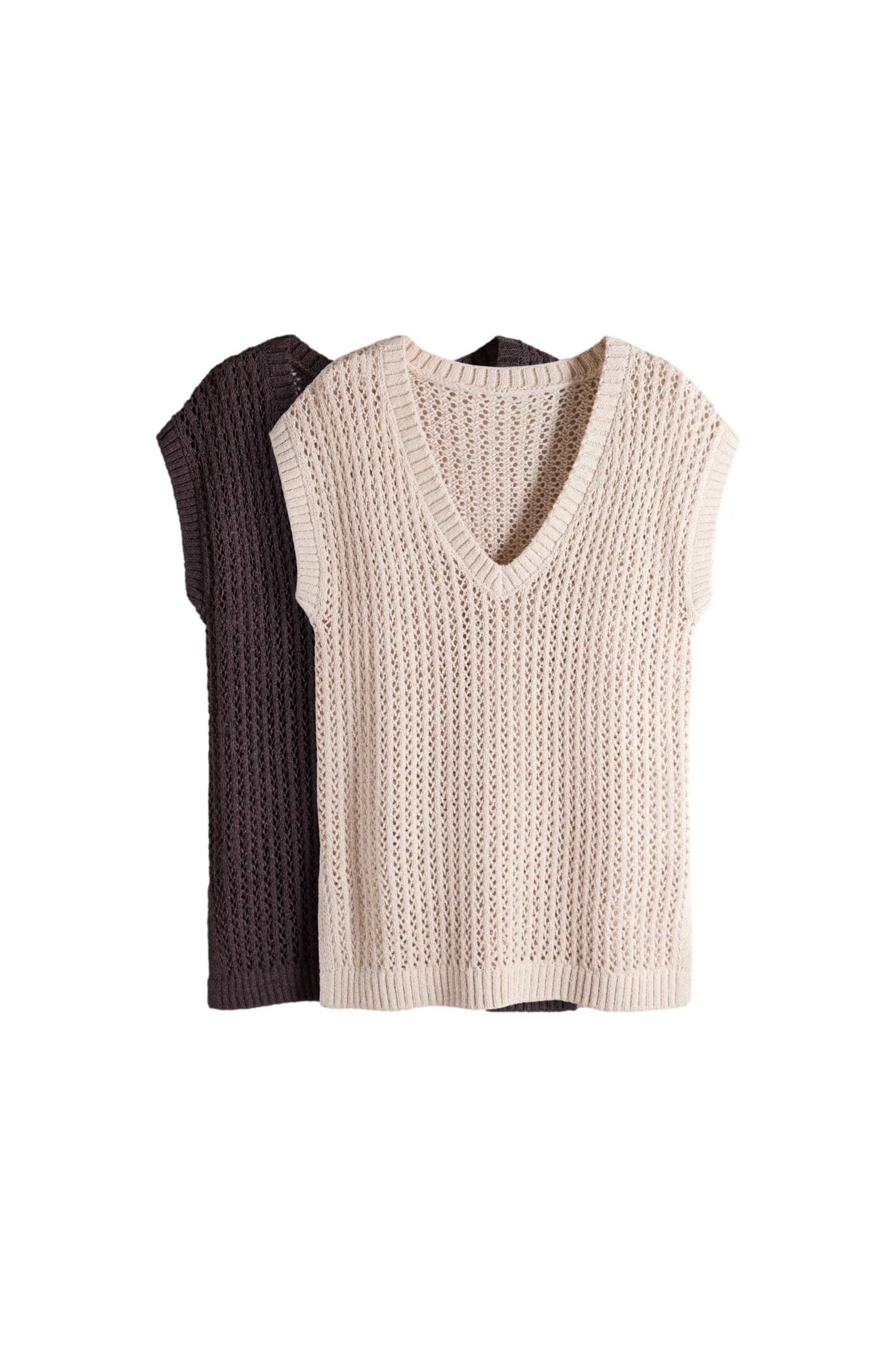 The Set Strandshirt The Set Lochstrick-T-Shirts, Strandkleid, 2er-Pack (2-tlg)