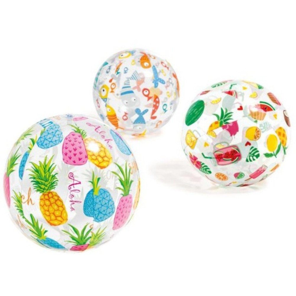 Intex Wasserball bunter Strandball Wasserspielzeug Badespaß Ball aufblasbar Spielball (1-St), 1 Stück
