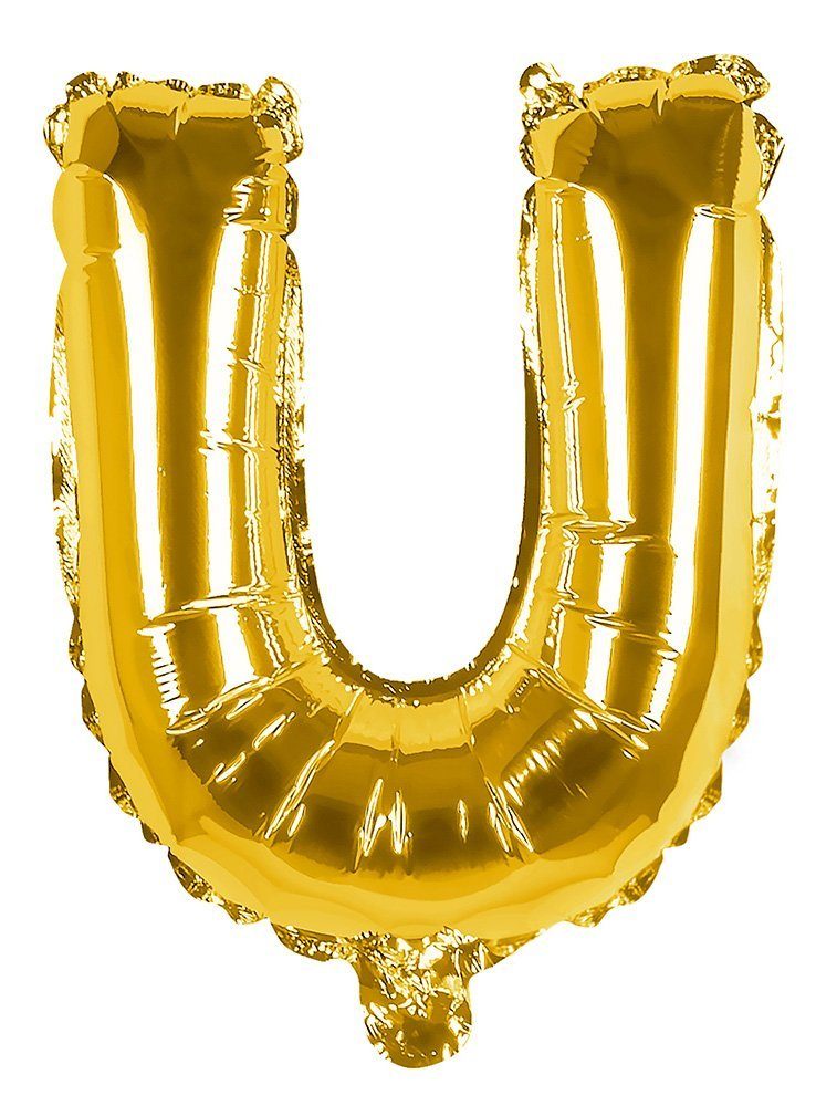 Boland Folienballon Folienballon U gold 36 cm, Ballon zur Befüllung mit Gas - für Geburtstag & Jubiläum