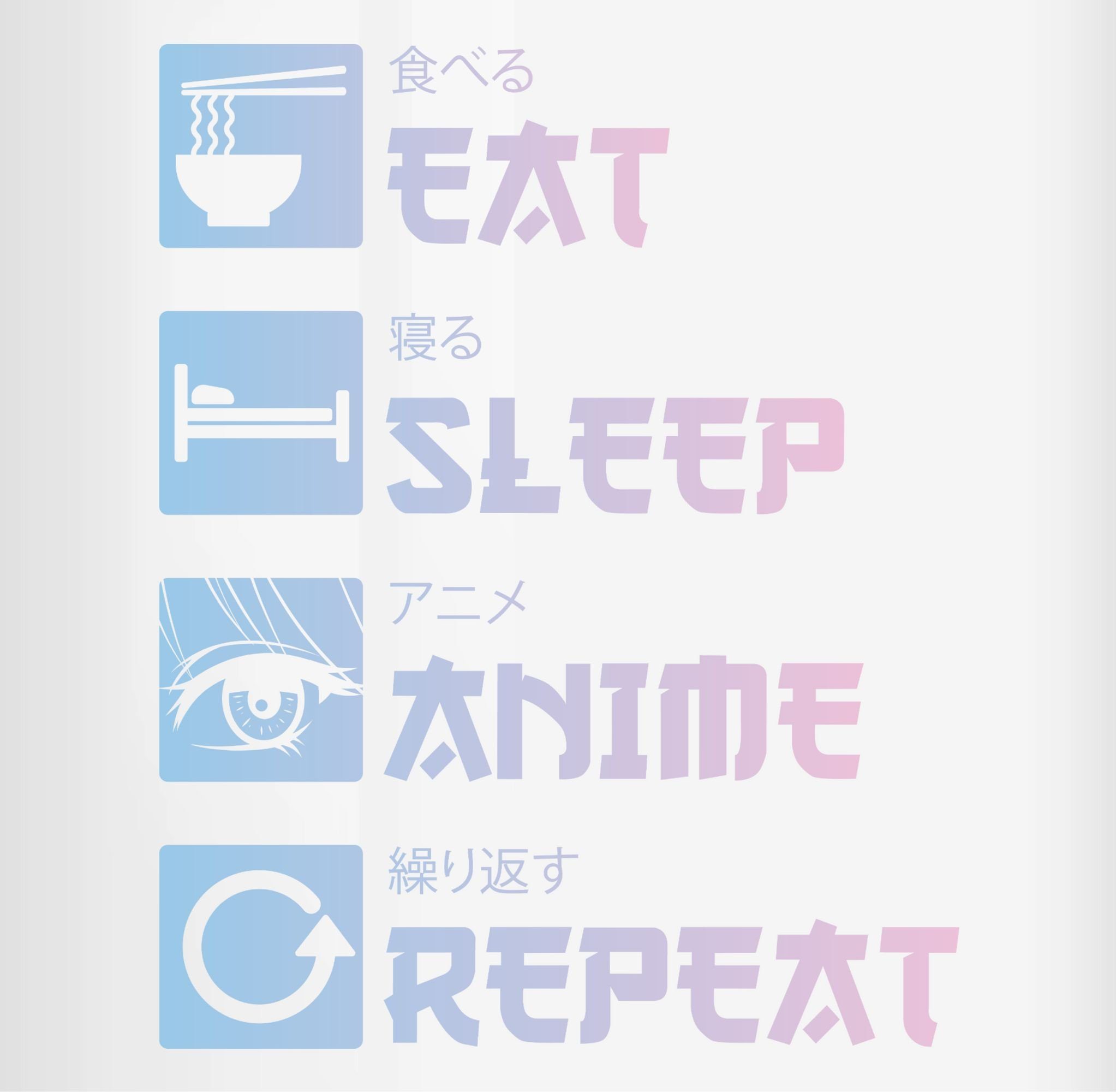 - 3 Shirtracer Kaffeetasse Repeat Tasse Eat Keramik, Manga, Anime Anime Merch Sleep Weiß