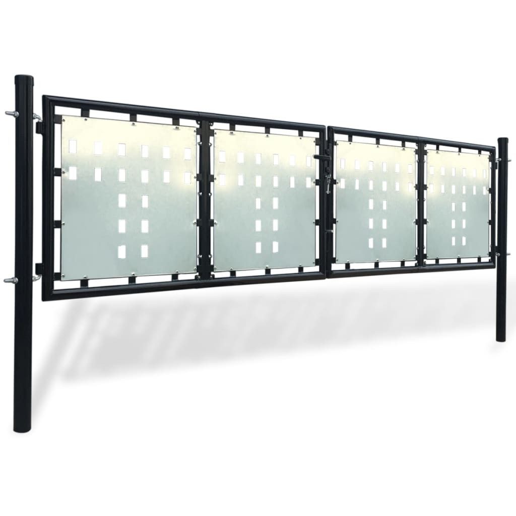 vidaXL Gartentor Schwarzes Einzeltor für Zäune 300 x 75 cm