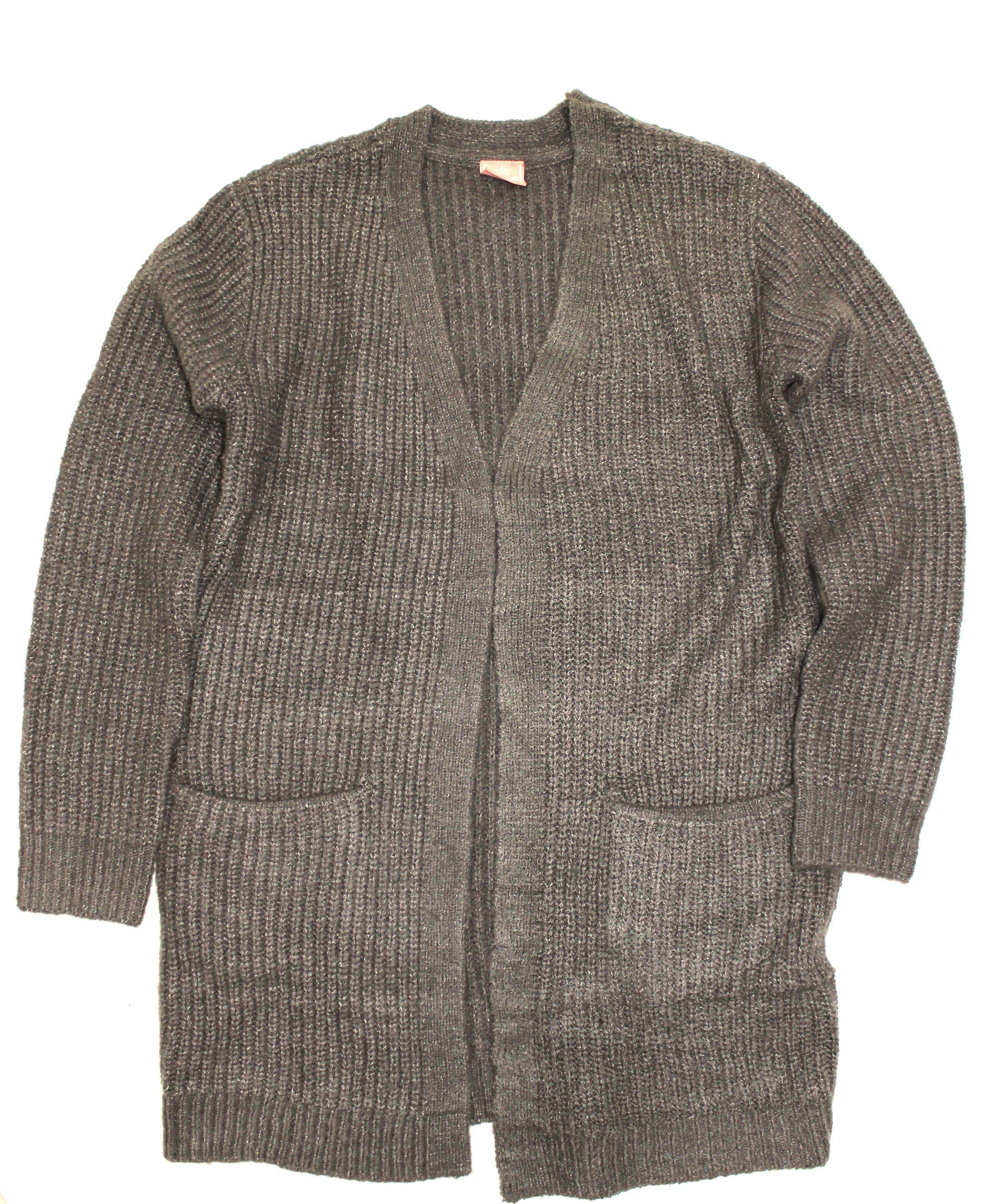 THREE OAKS 2-in-1-Strickjacke M390314 Mädchen Strickjacke (1-tlg) 700 Grey Mel.