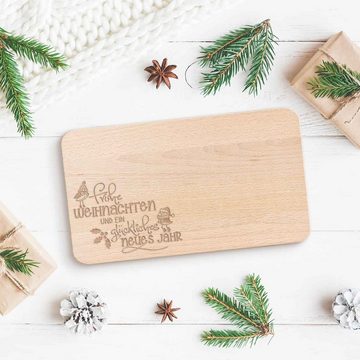 GRAVURZEILE Schneidebrett Frühstücksbrettchen aus Holz mit Gravur - Frohe Weihnachten, Weihnachtsdeko - Geschenke für Kinder Jungen und Mädchen, (Kein Set), Zu Weihnachten als Geschenk zum Wichteln und Nikolaus