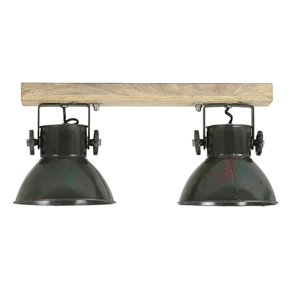 Light & Living Deckenleuchte Deckenleuchte von Light & Living ELAY 2er Lampe Holz-Armeegrün, ohne Leuchtmittel