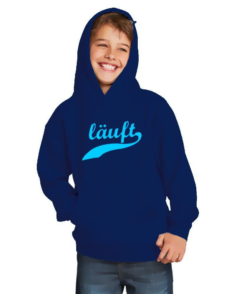 coole-fun-t-shirts Hoodie LÄUFT ! Kinder Sweatshirt mit Kapuze Hoodie Gr.128-164 Jungen +Mädchen – Bild 3 von 5