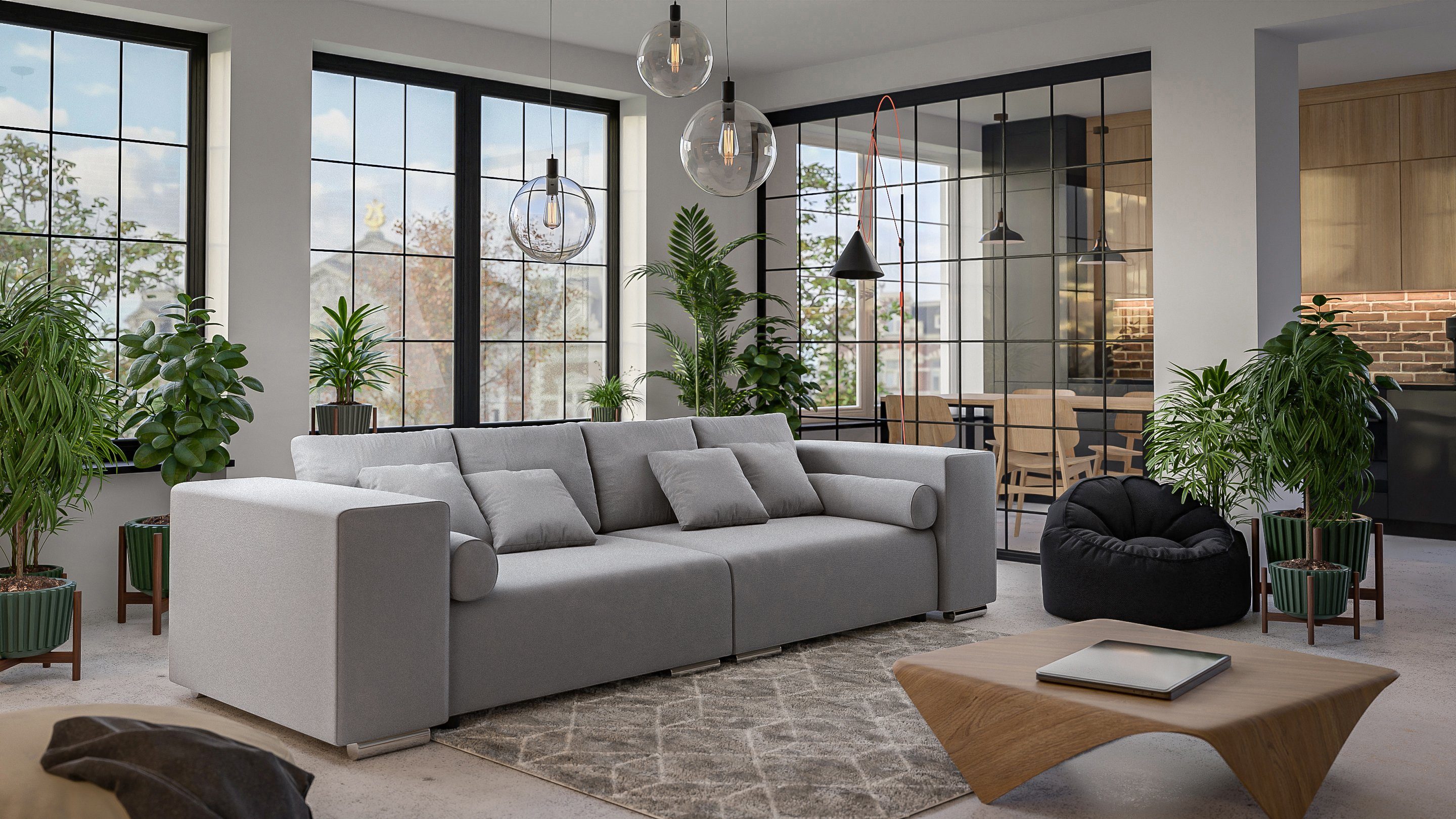 S-Style Möbel Big-Sofa Cork mit Schlaffunktion günstig online kaufen