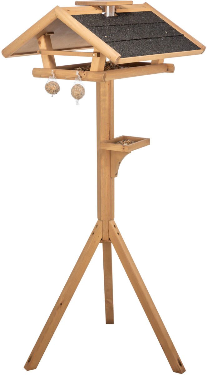 TRIXIE Vogelhaus Vogelfutterhaus mit Ständer - braun - 55 × 27 × 53 cm/1,40 m