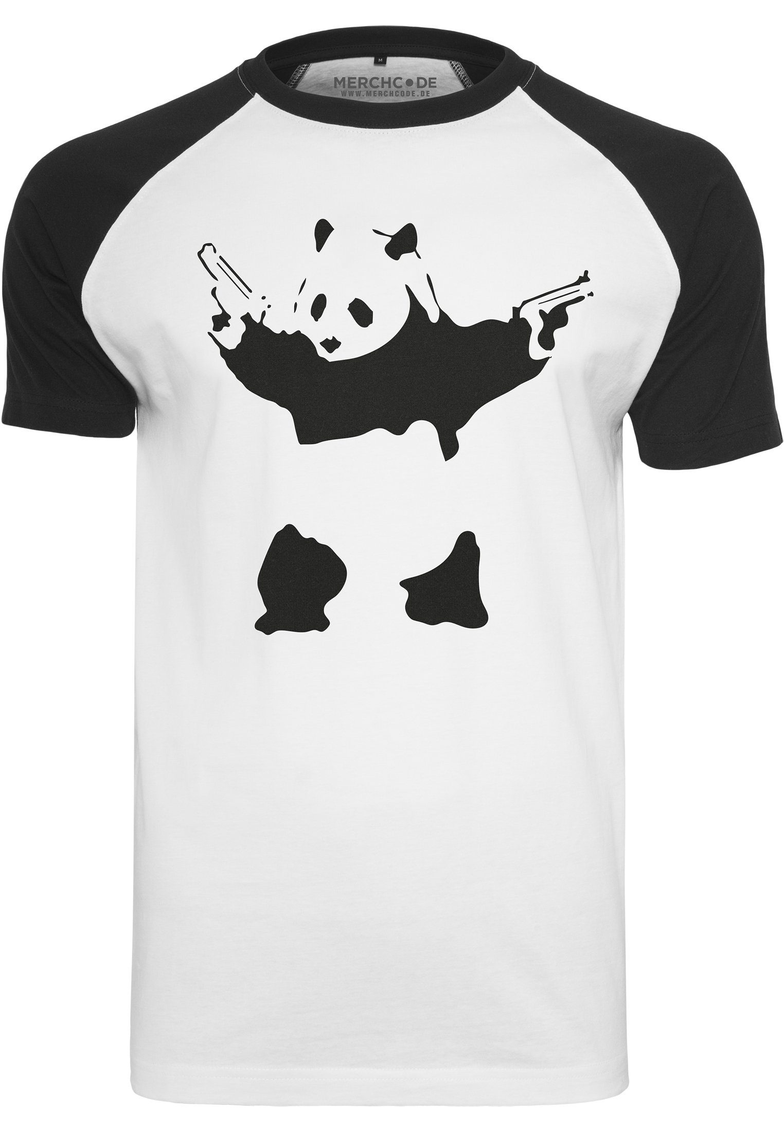 Banksy´s Herren Merchcode - Graffiti (1-tlg) Panda Kurzarmshirt Raglan Tee Brandalised
