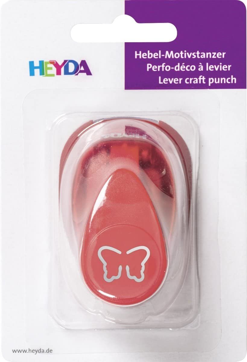Heyda Motivstanzer HEYDA Pop Up Motiv-Locher Schmetterling, klein, Farbe: rot
