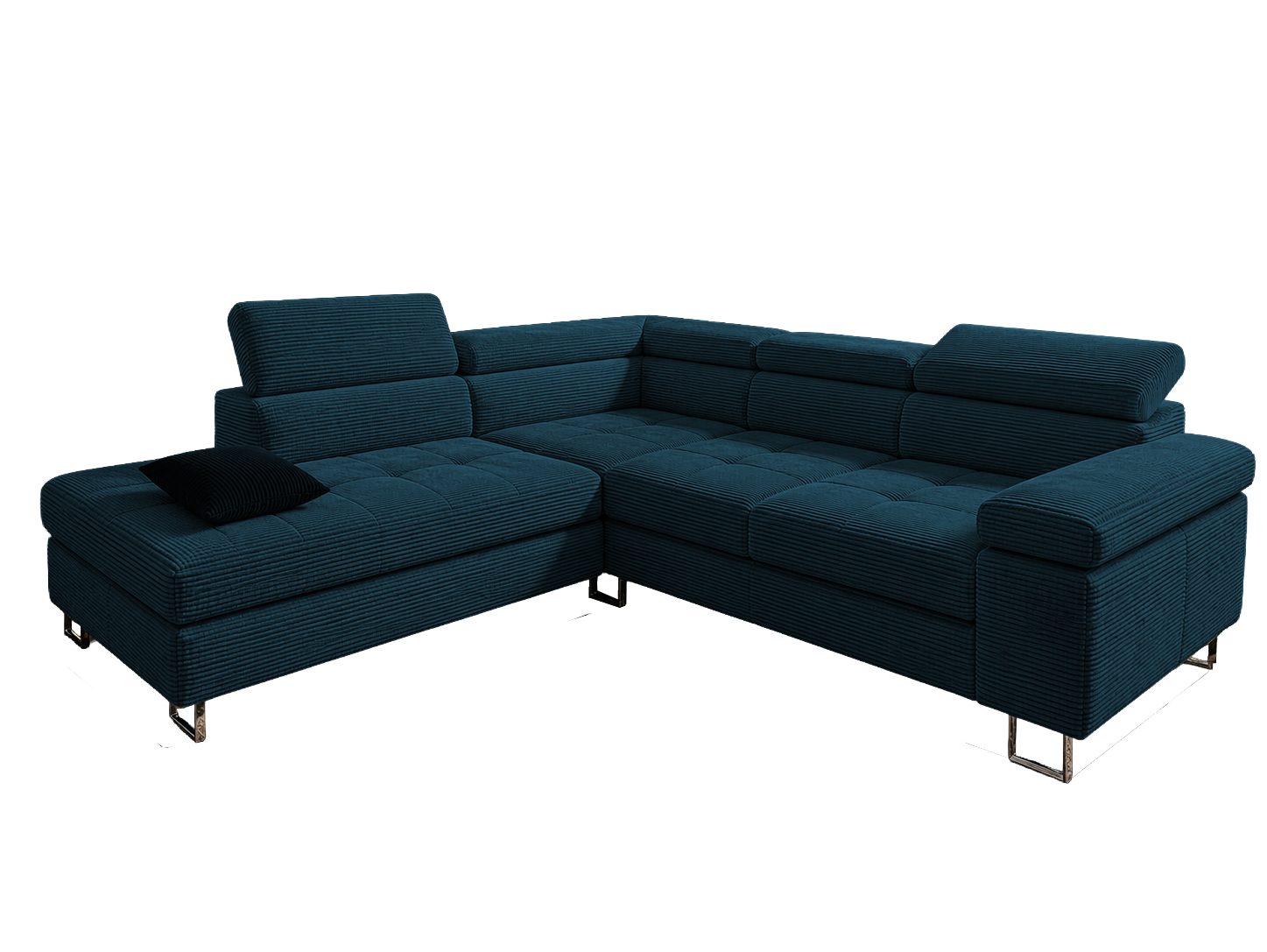 Goldstoff Ecksofa mit Schlaffunktion, Cord Couch für Wohnzimmer - Cord Ecksofa, Cord Sofa VOYAGE 2 Teile, Großer Bettkasten