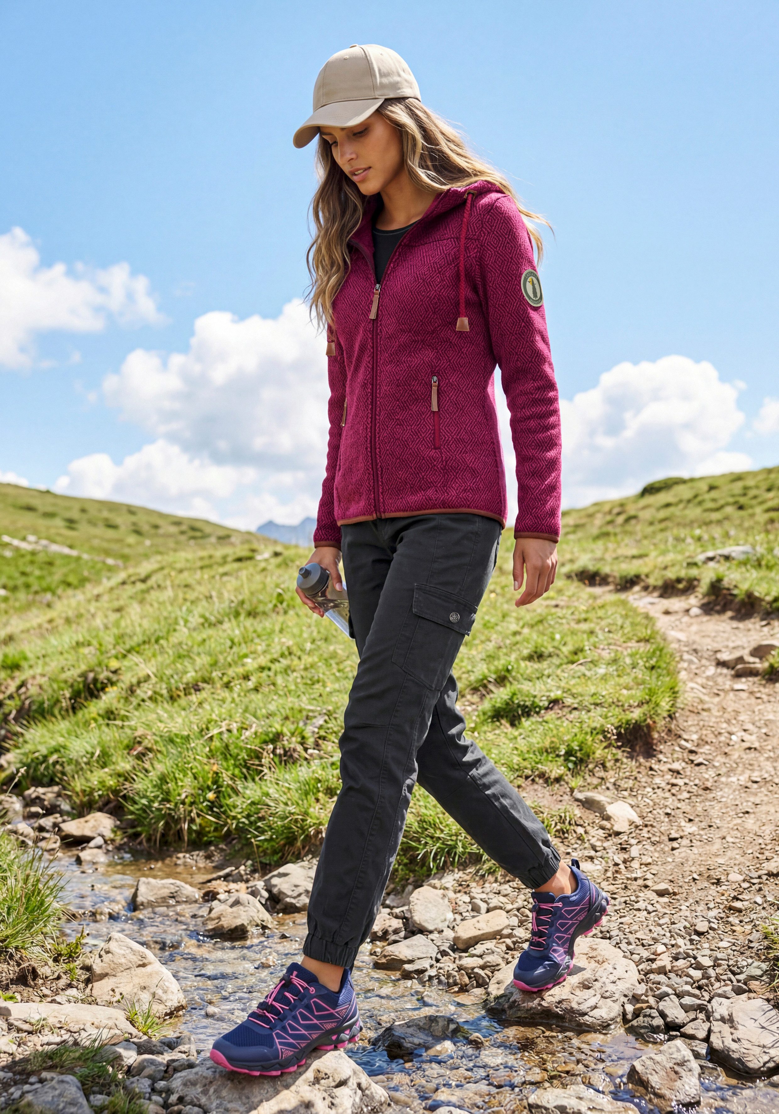 vivance active Trekkinghose Cargo Jeans Optik Baumwollmix mit Cargo Taschen