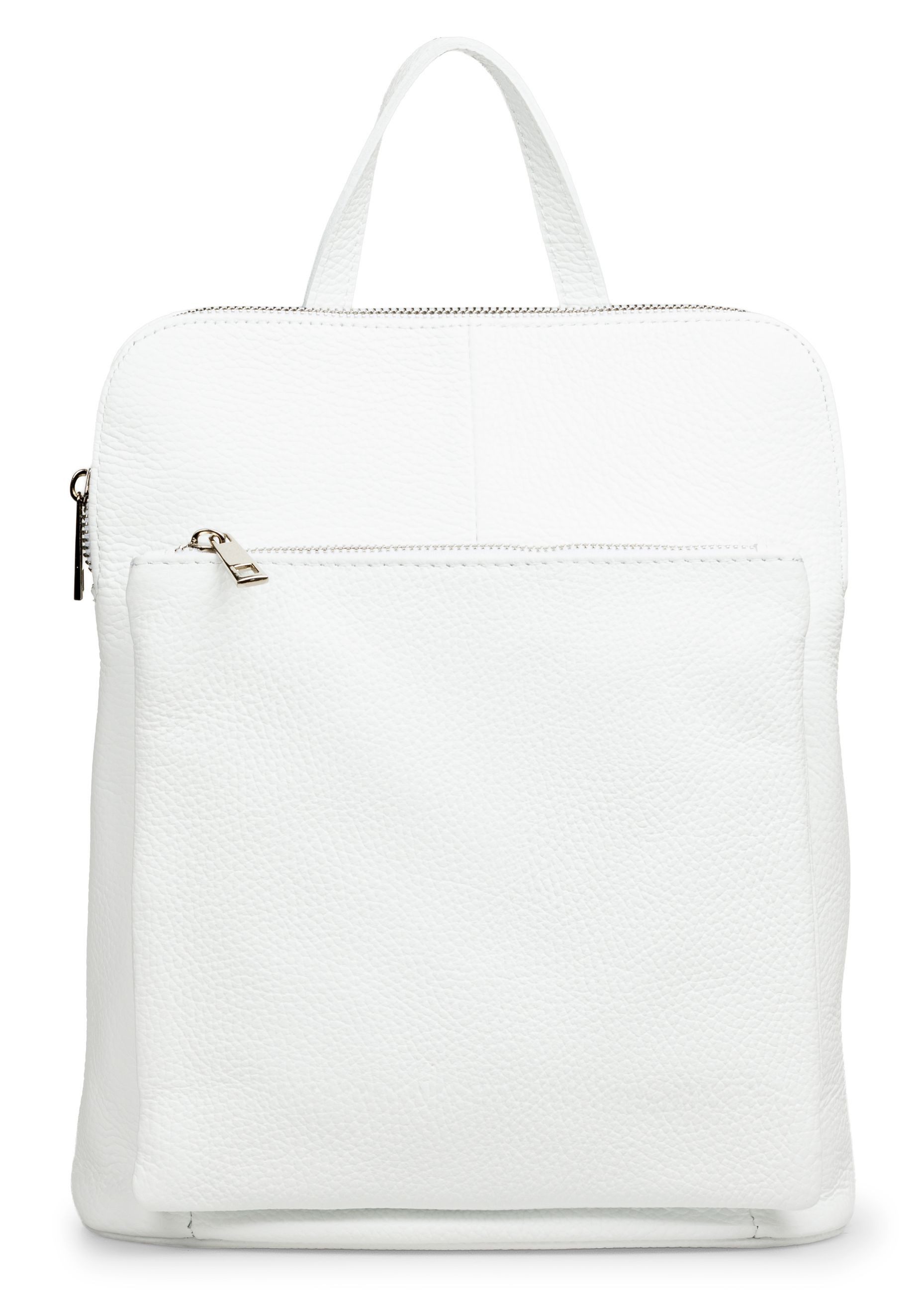 Caspar Schultertasche 2in1 Damen Leder Backpack in 2 Größen - PREMIUM LINE - Modell No.826, casual, leicht & unempfindlich - 100% Echtleder - Handmade in Italy