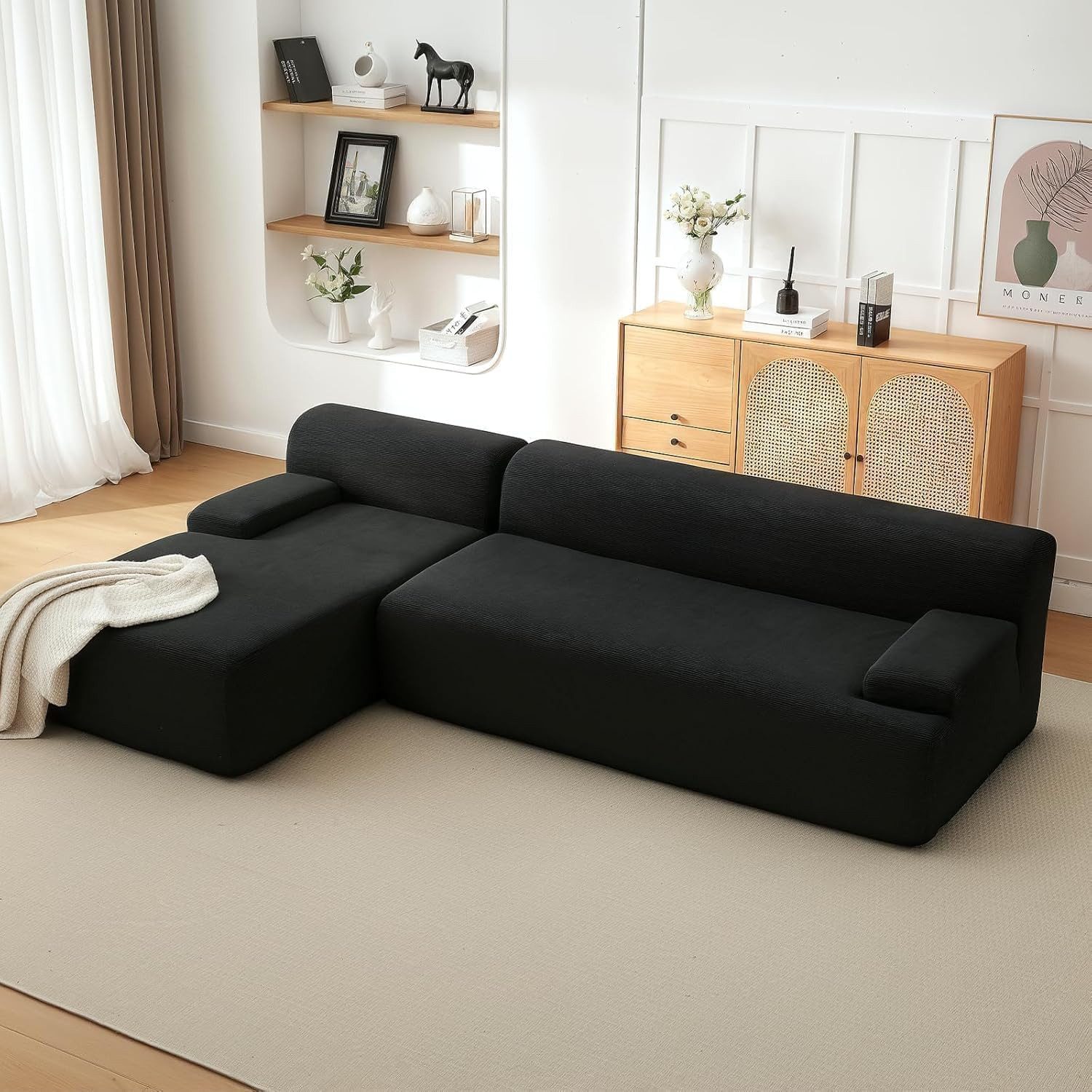 GarveeMore Ecksofa Cloud Sectional Couch mit L-Shape Chaise für Wohnzimmer