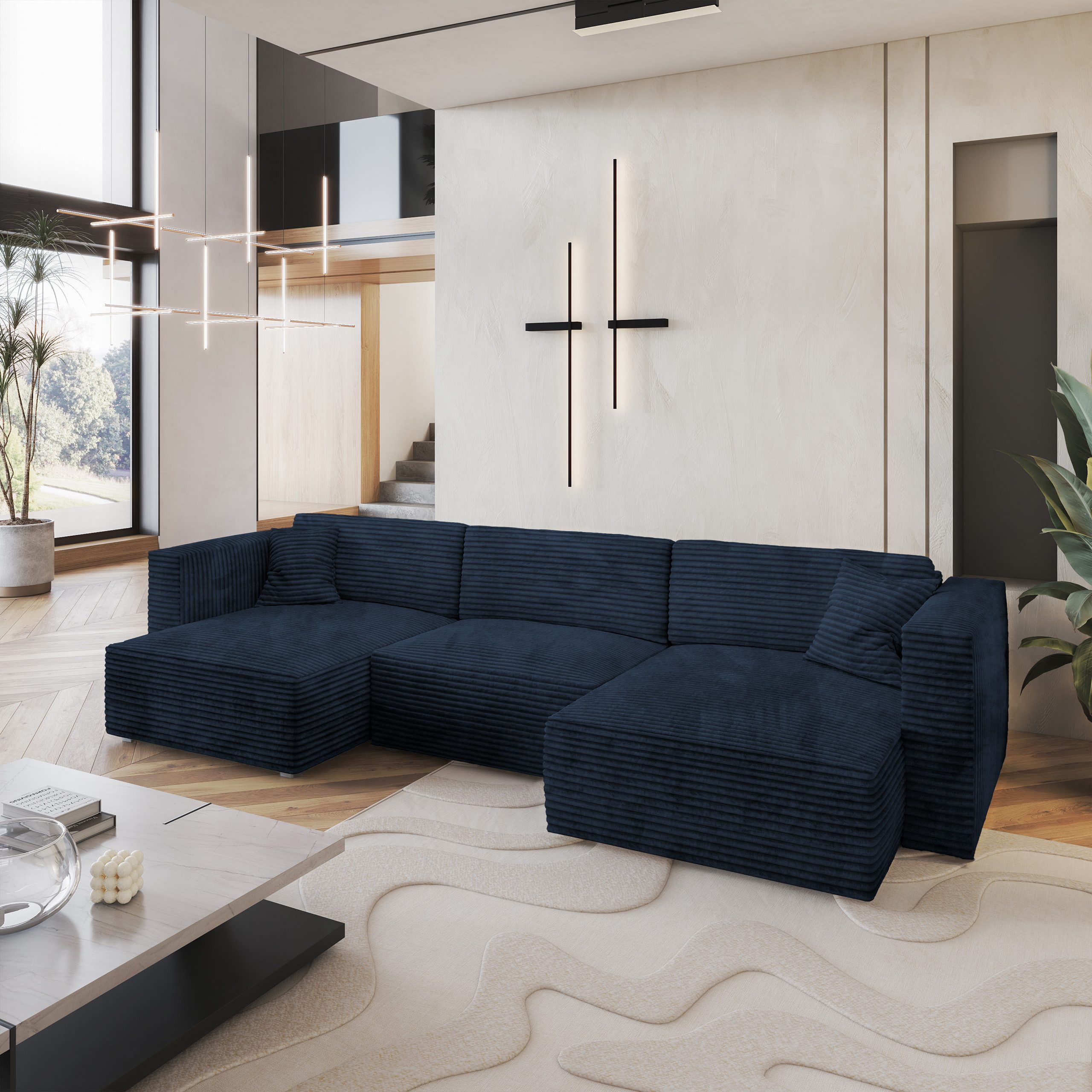 Masseno Ecksofa SARMO mit Schlaffunktion U-Form, günstig online kaufen