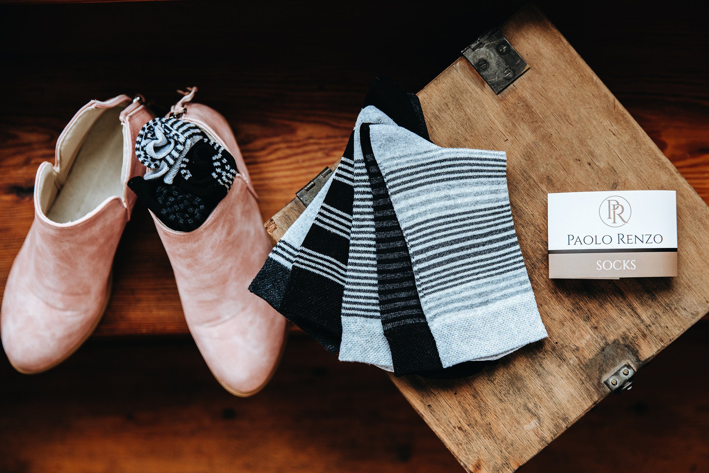 Paolo Renzo Langsocken Frauen Casual Socken gepunktet oder geringelt (5-Paar) Atmungsaktive Damen Socken gemustert aus hochwertiger Baumwolle
