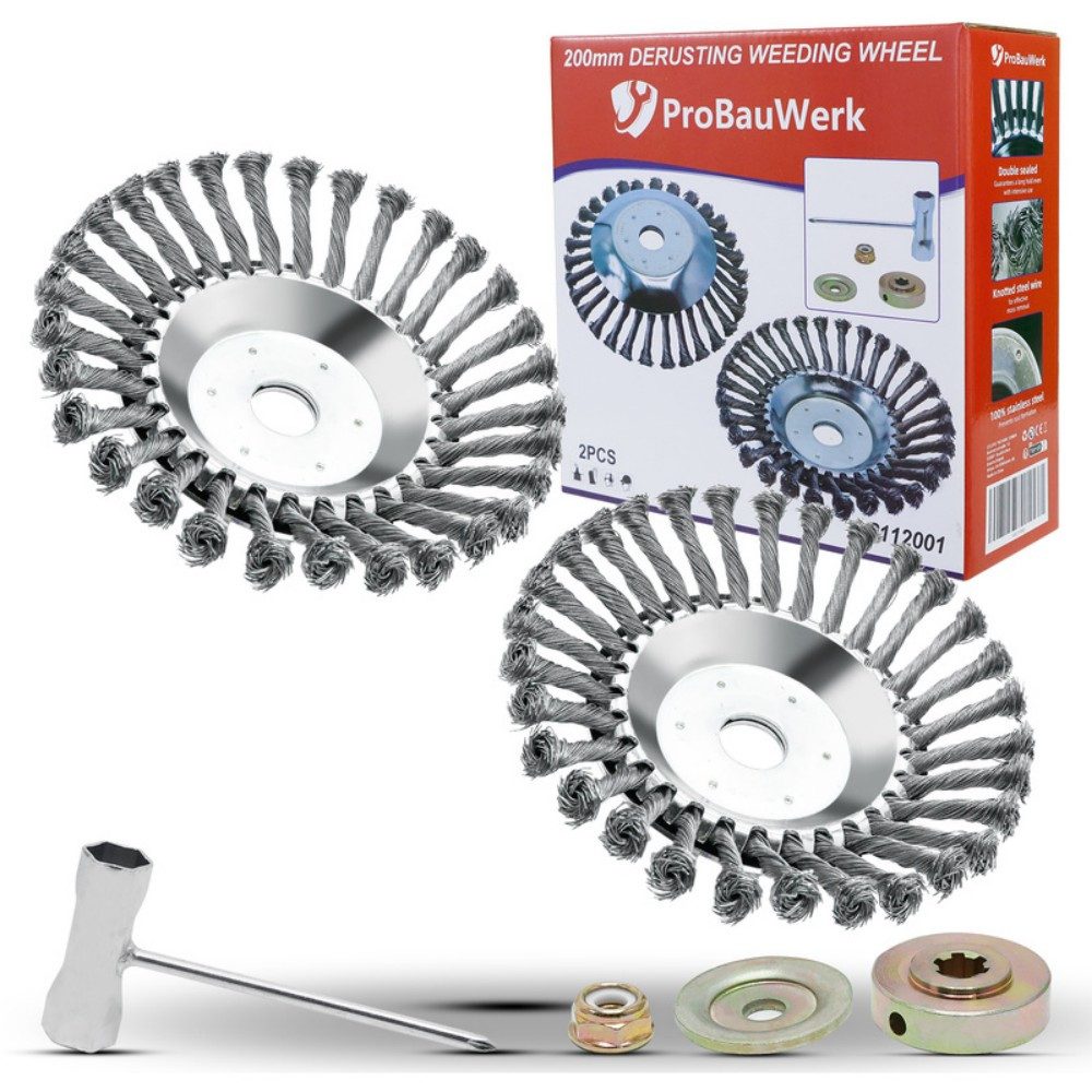 CCLIFE Rasentrimmer-Deflektor Unkrautbürste Freischneider 2er Set PROBAUWERK)