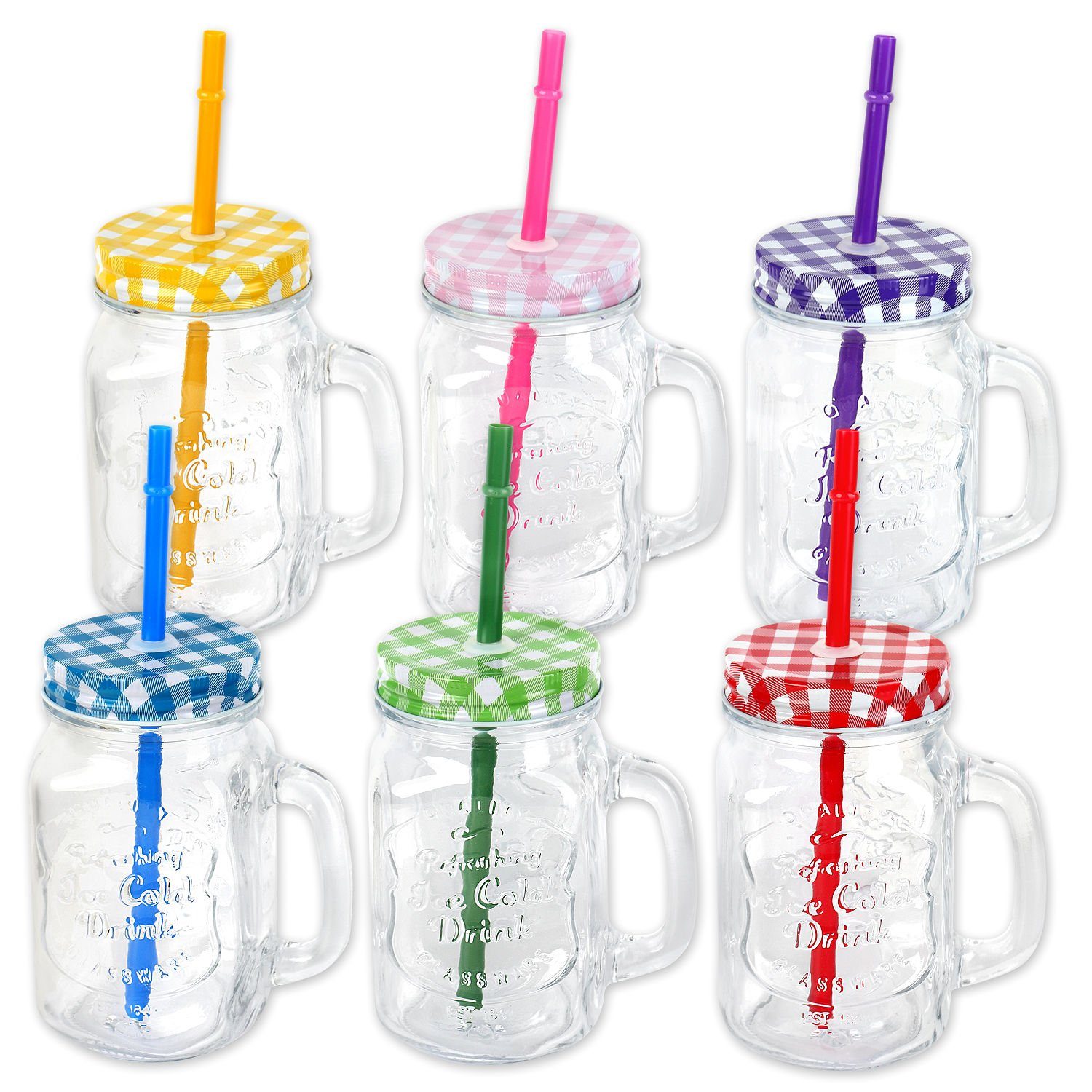 Praktischer Becherdeckel Mit Griff - Auslaufsicher Für 850ml Gläser Mit Trinkhalm-Funktion