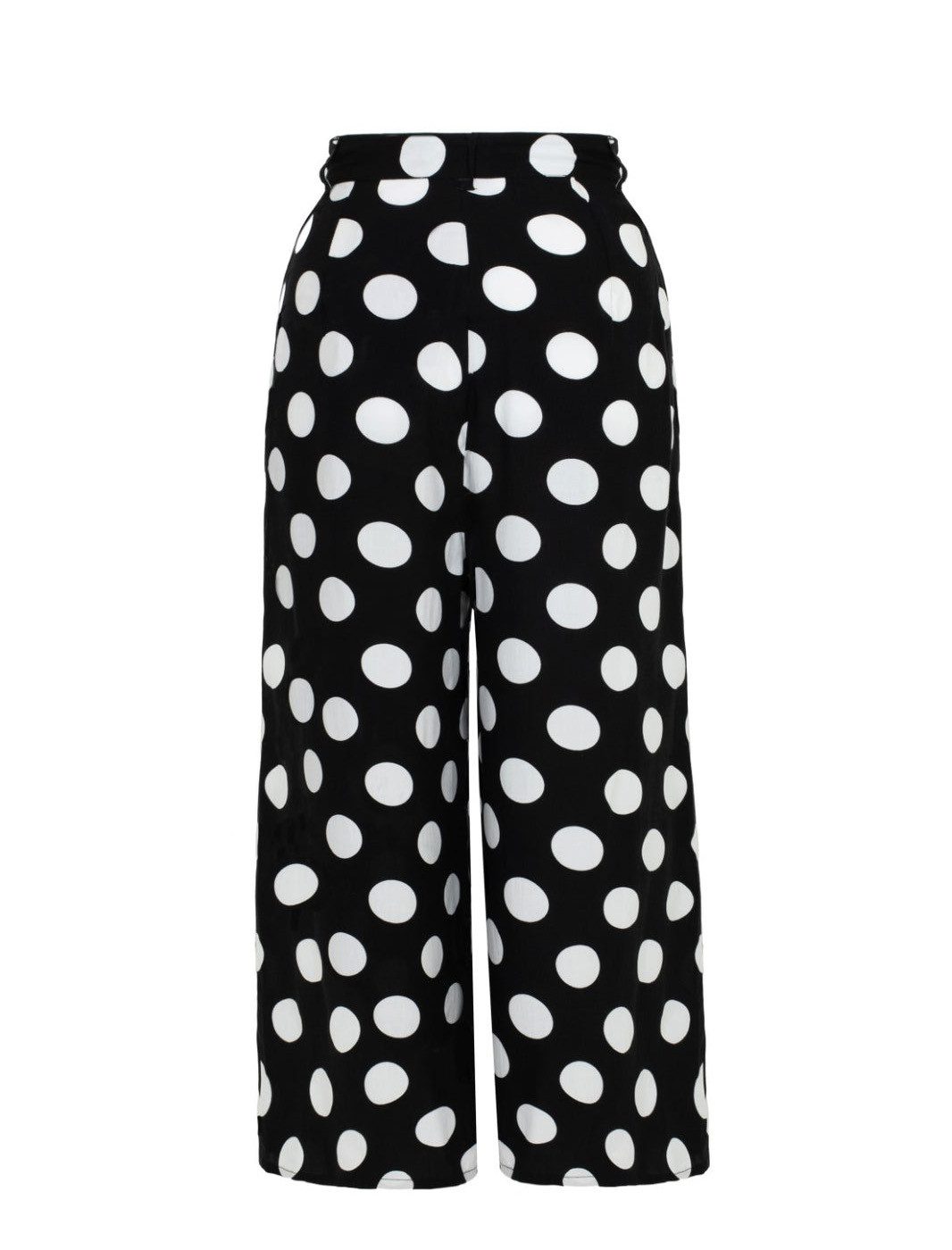 Hell Bunny Stoffhose Dolores Cropped Trousers Polka Dot 50s 60s Vintage Retro Wide Leg